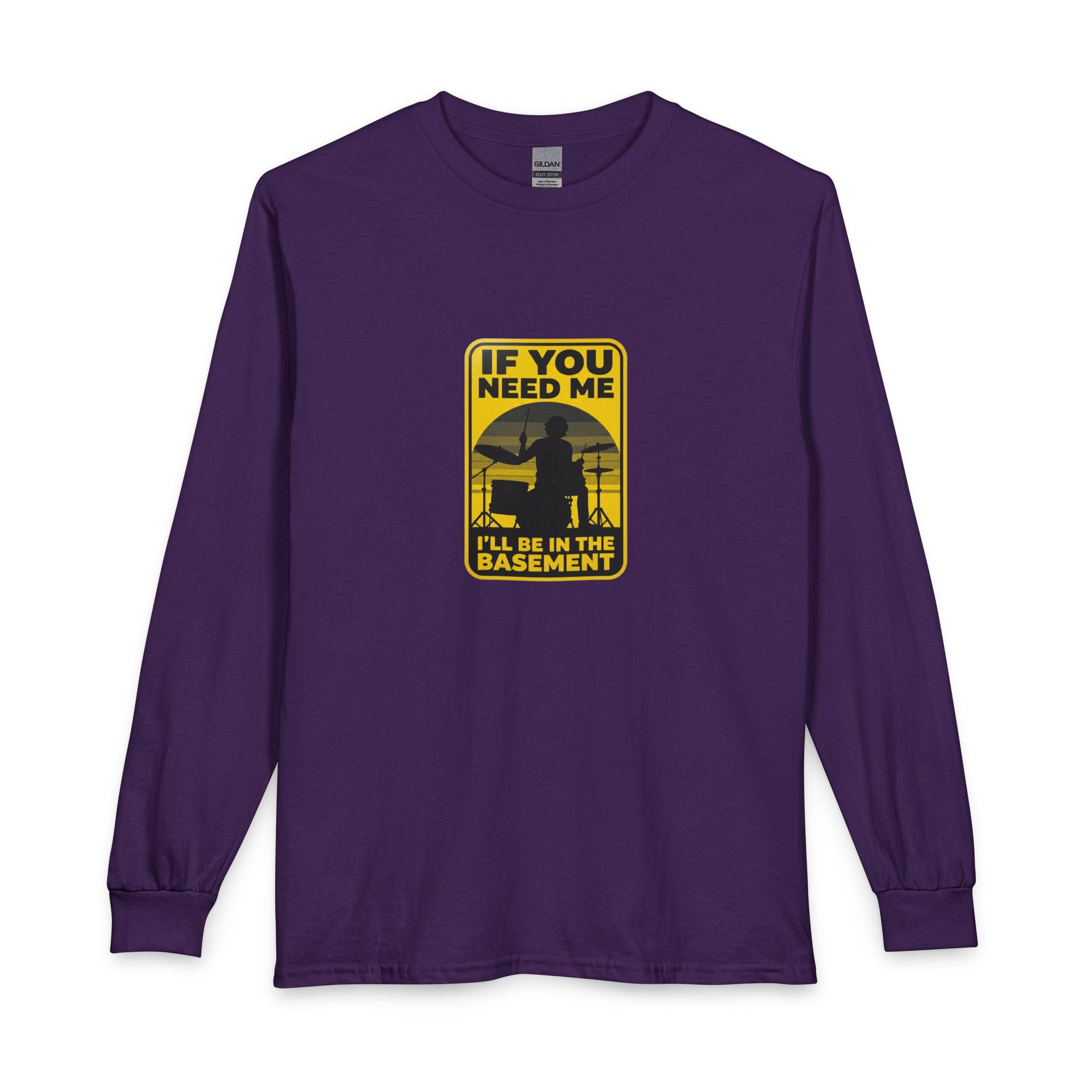 I'll Be In The Basement Drummer Long Sleeve Shirt - Drum Player Long Sleeve Tee, Drumming Gift