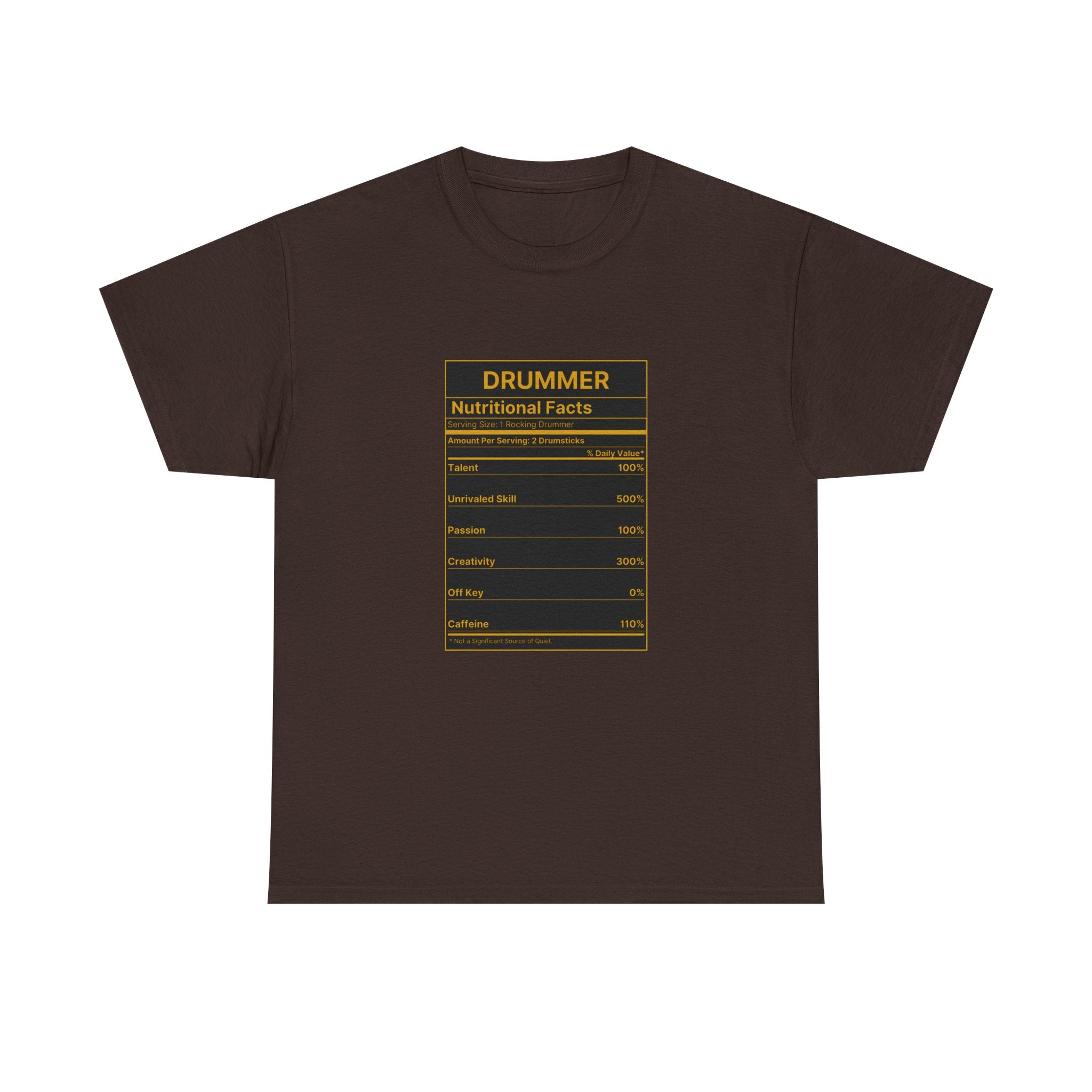 Drummer Nutritional Facts T-Shirt – Drummer Gift Shirt, Percussion Player Tee