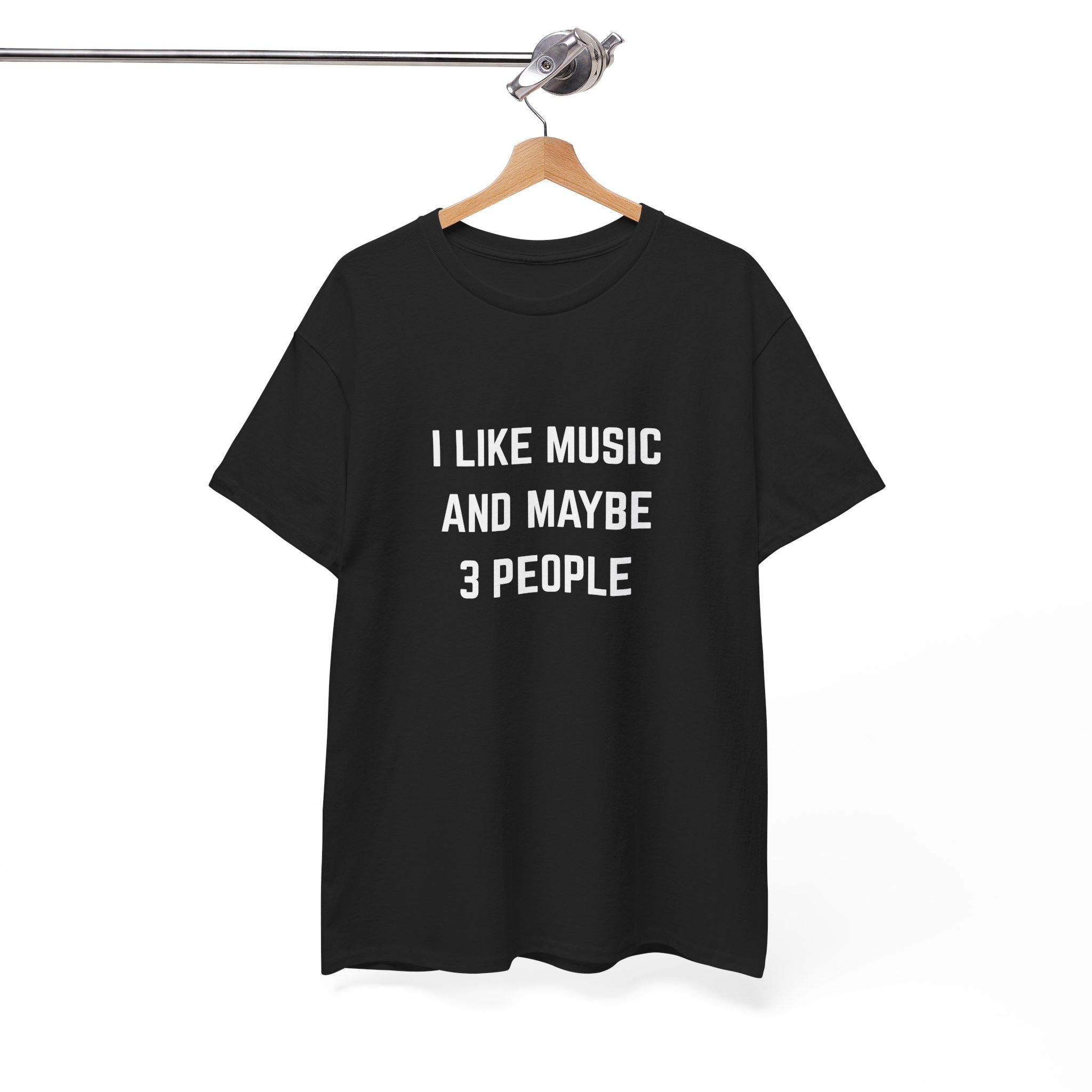 I Like Music And Maybe 3 People T-Shirt - Funny Music Lover Graphic Tee