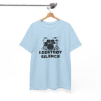 I Destroy Silence T-Shirt - Drummer Graphic Tee Drum Kit Music Shirt