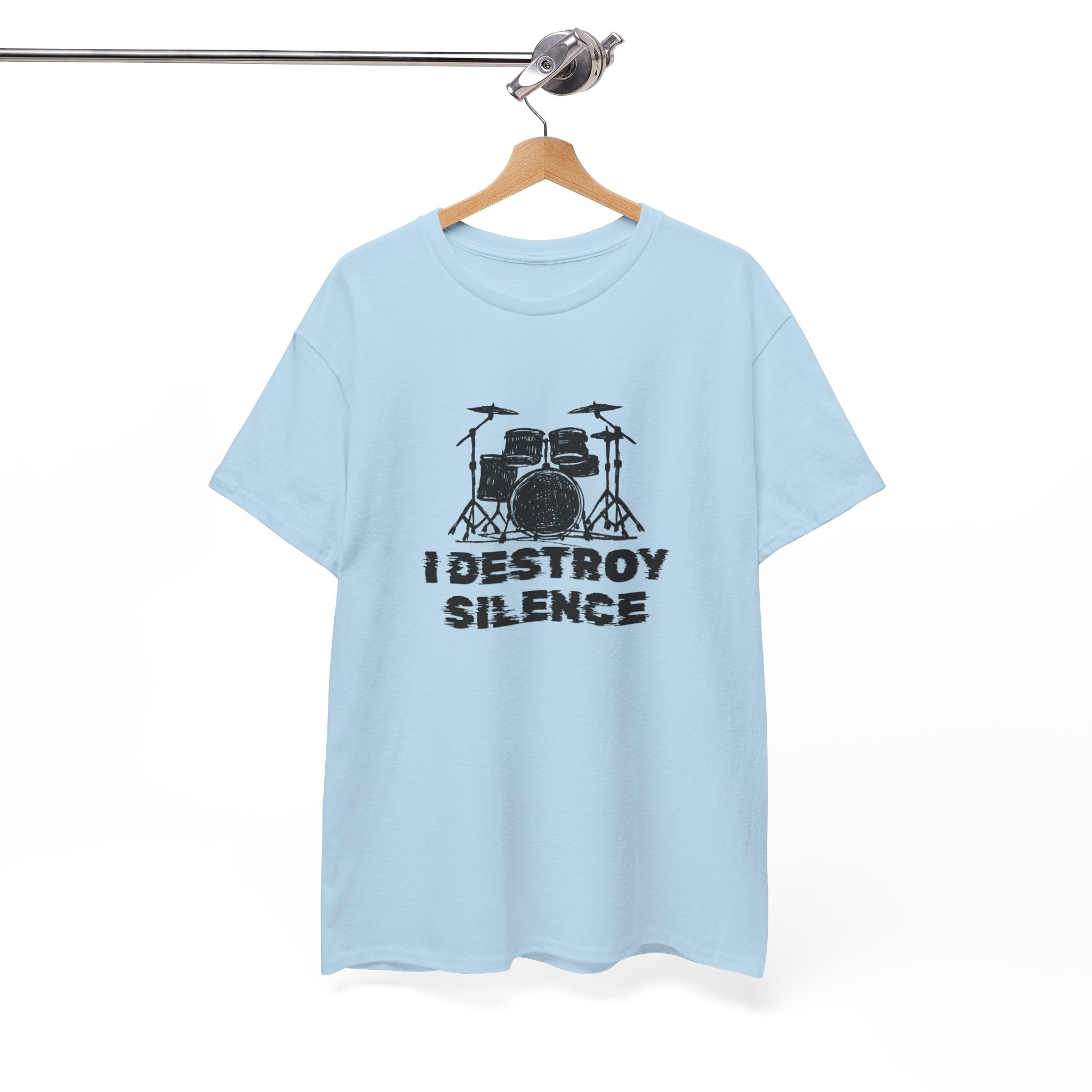 I Destroy Silence T-Shirt - Drummer Graphic Tee Drum Kit Music Shirt