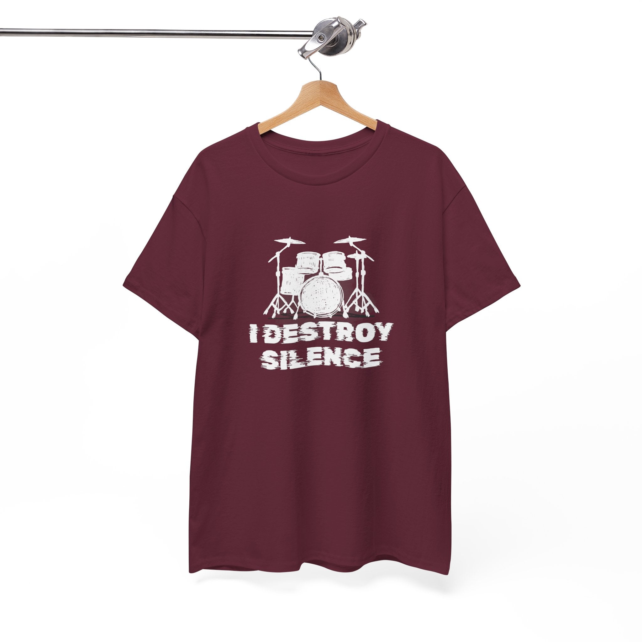 I Destroy Silence T-Shirt - Drummer Graphic Tee Drum Kit Music Shirt