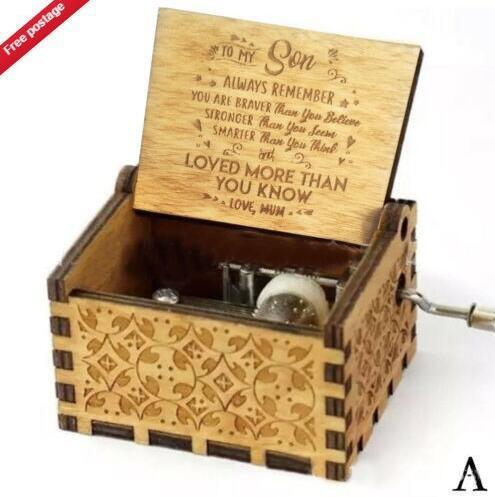 Wooden Hand Crank Music Box – Portable Melody Box