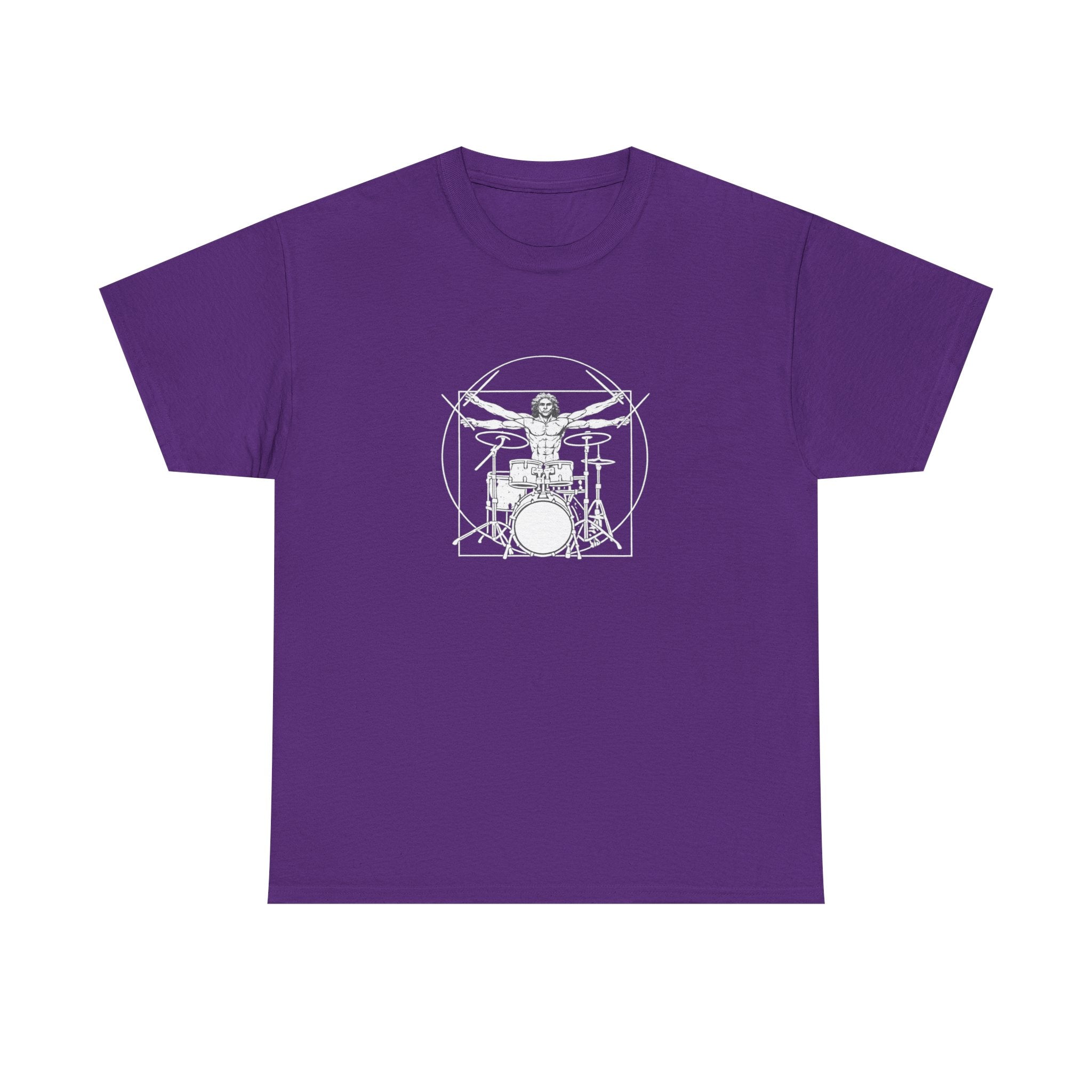 Drummer Vitruvian T-shirt - Drum Kit Graphic Tee Musician Shirt