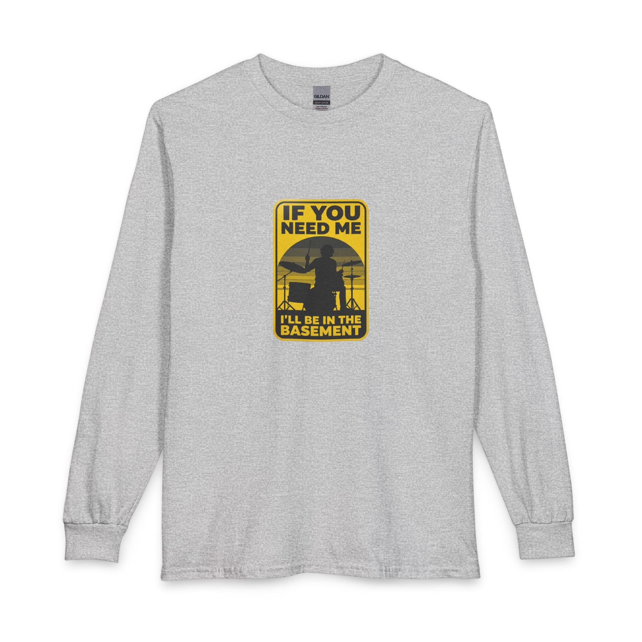 I'll Be In The Basement Drummer Long Sleeve Shirt - Drum Player Long Sleeve Tee, Drumming Gift