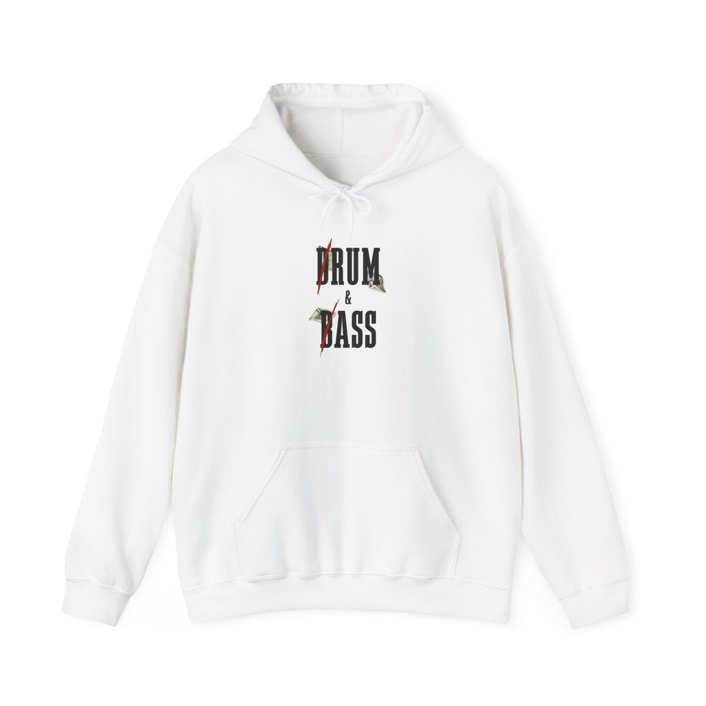 Drum and Bass Hoodie - Funny Drummer Sweatshirt Rum & Ass Money Music Pullover
