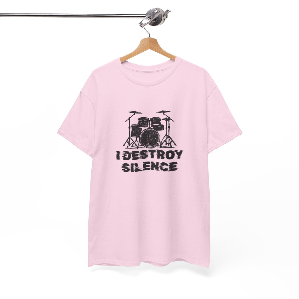 I Destroy Silence T-Shirt - Drummer Graphic Tee Drum Kit Music Shirt