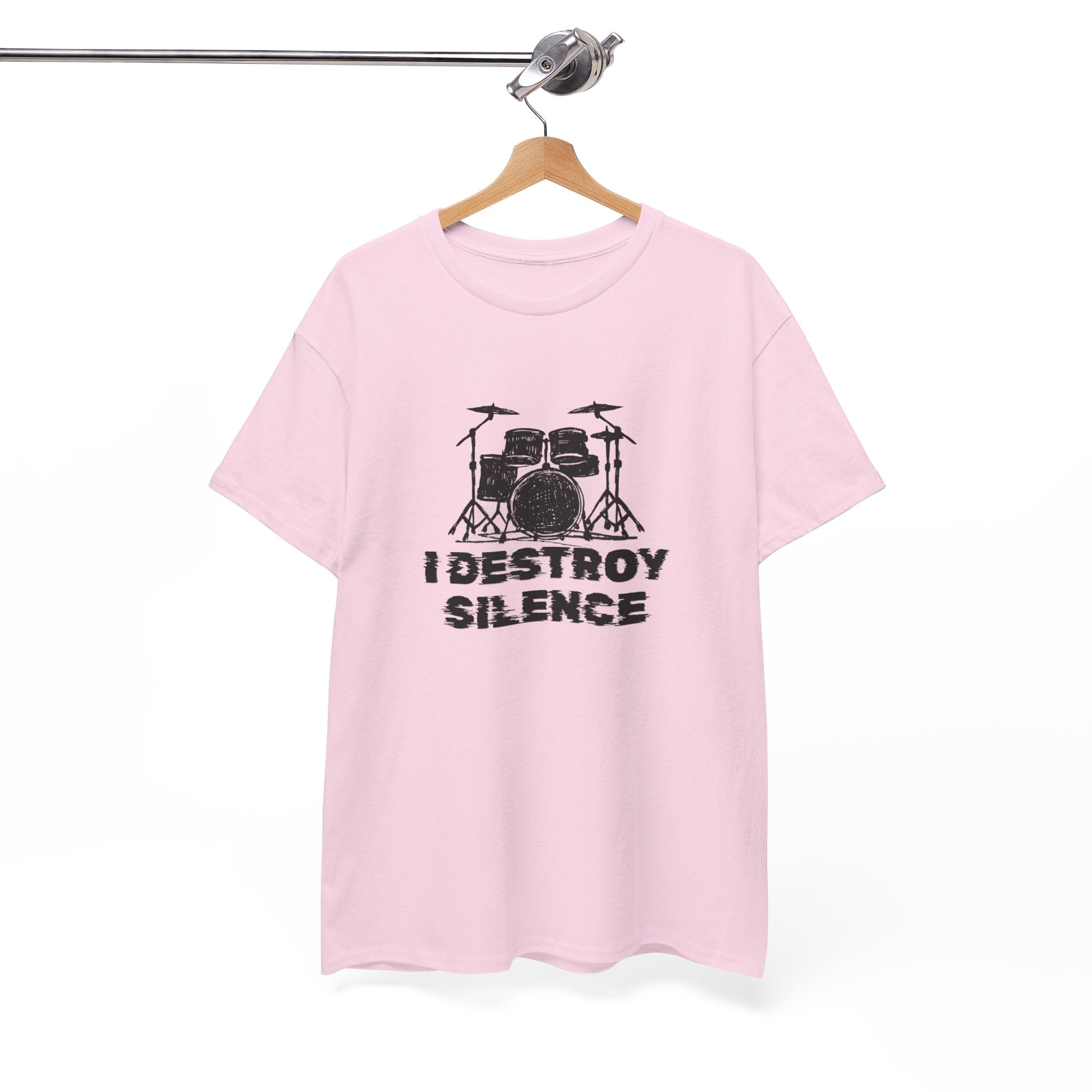 I Destroy Silence T-Shirt - Drummer Graphic Tee Drum Kit Music Shirt
