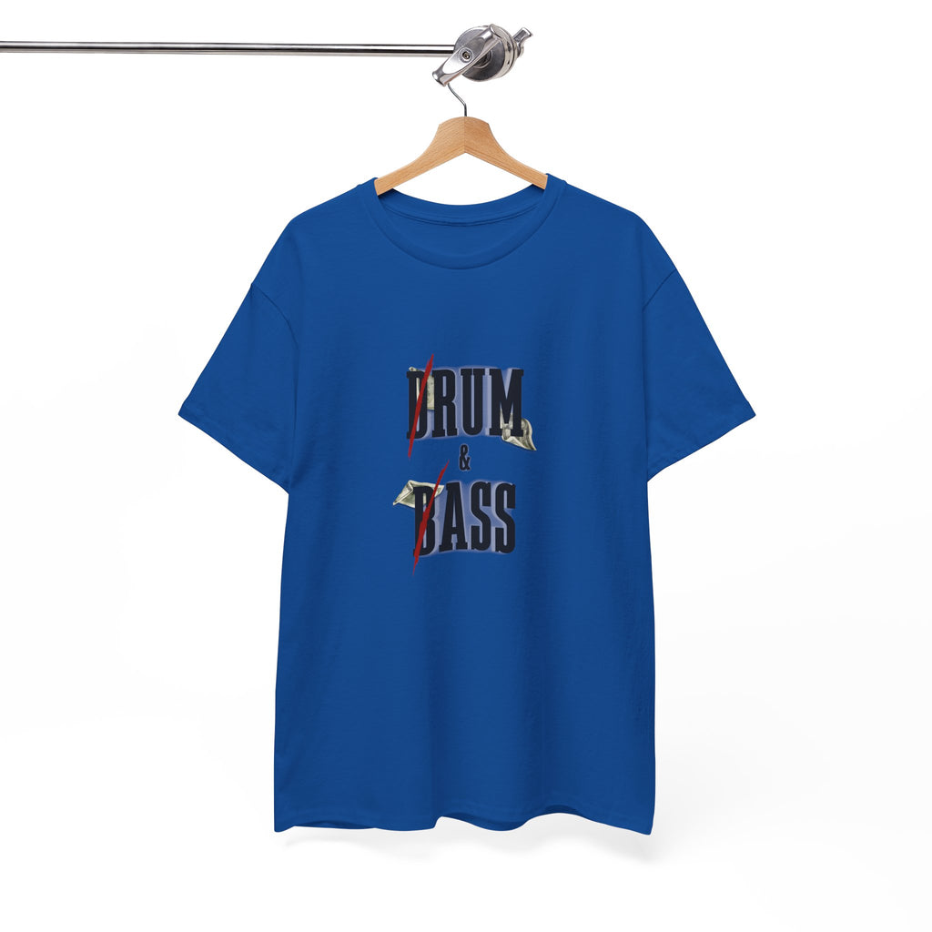 Drum and Bass T-Shirt - Funny Drummer Graphic Tee Rum & Ass Money Music Shirt