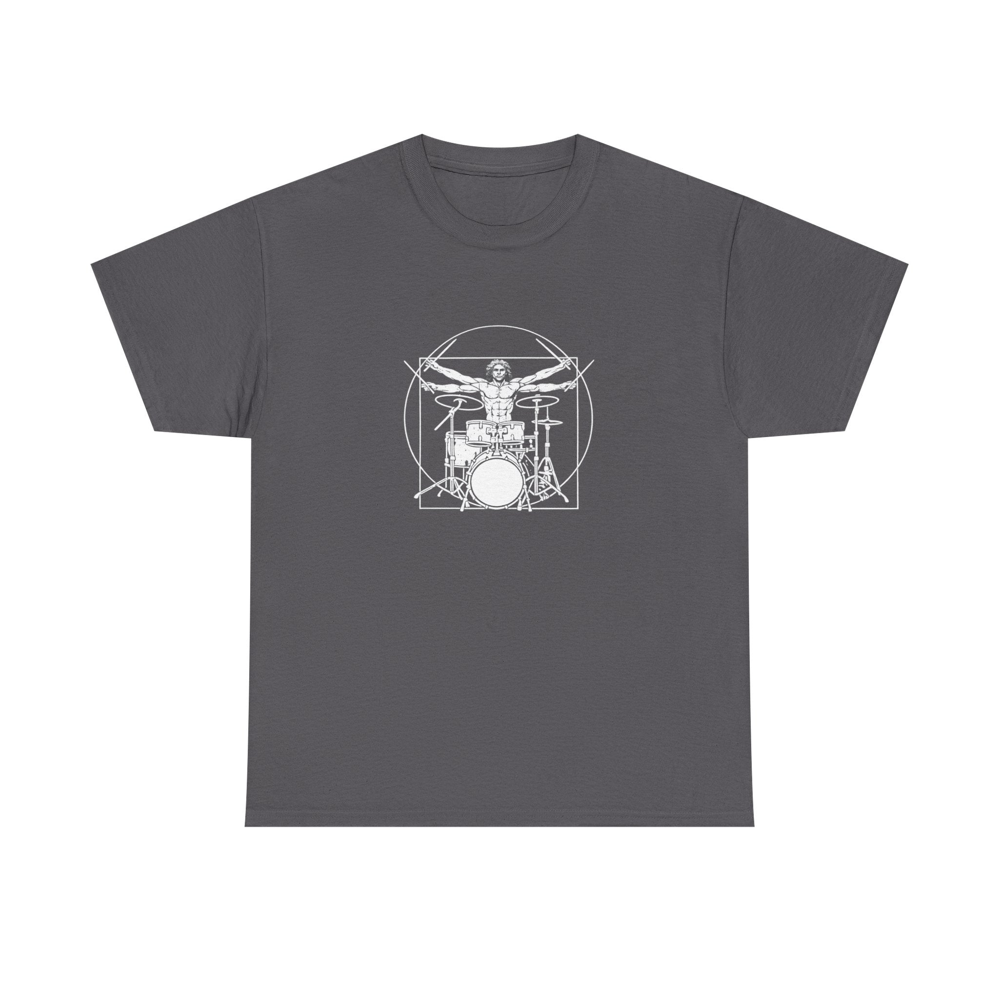 Drummer Vitruvian T-shirt - Drum Kit Graphic Tee Musician Shirt