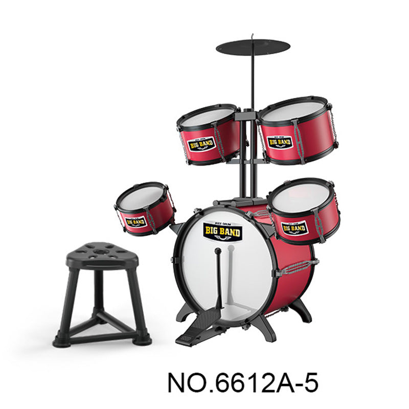 Kids Drum Set – Beginner Percussion Drum Kit with Stool for Early Music Learning