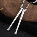 Titanium Steel Drumstick Necklace – Percussion Music Pendant