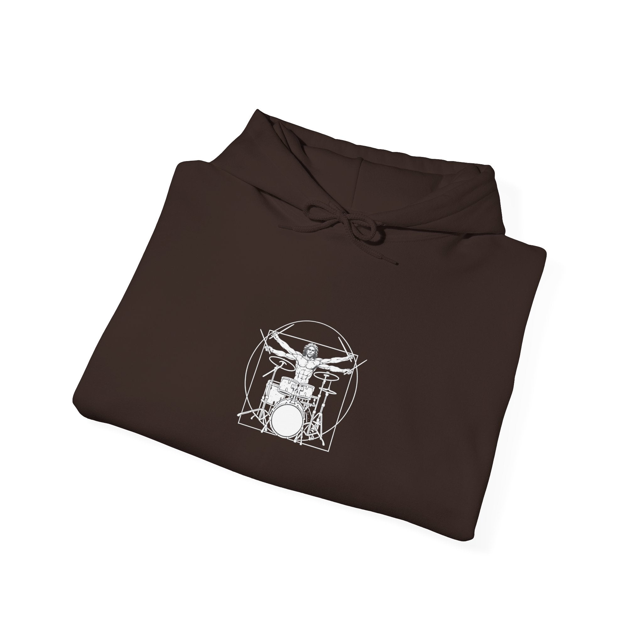 Drummer Vitruvian Hoodie - Drum Kit Graphic Sweatshirt for Drummers