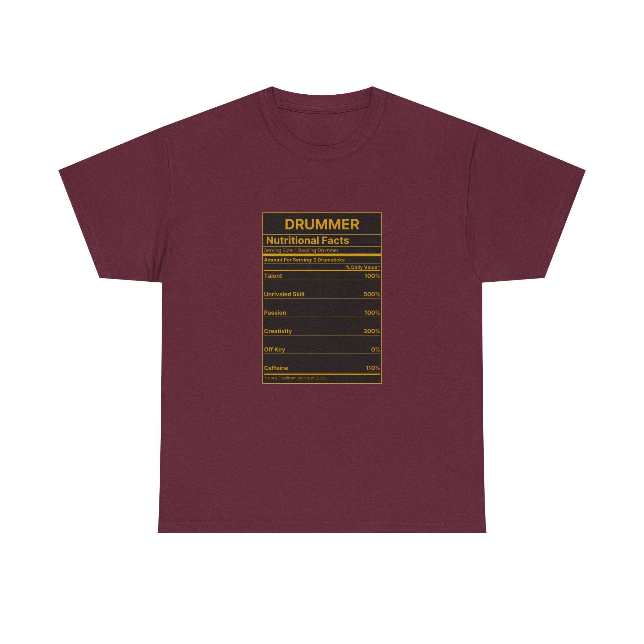 Drummer Nutritional Facts T-Shirt – Drummer Gift Shirt, Percussion Player Tee