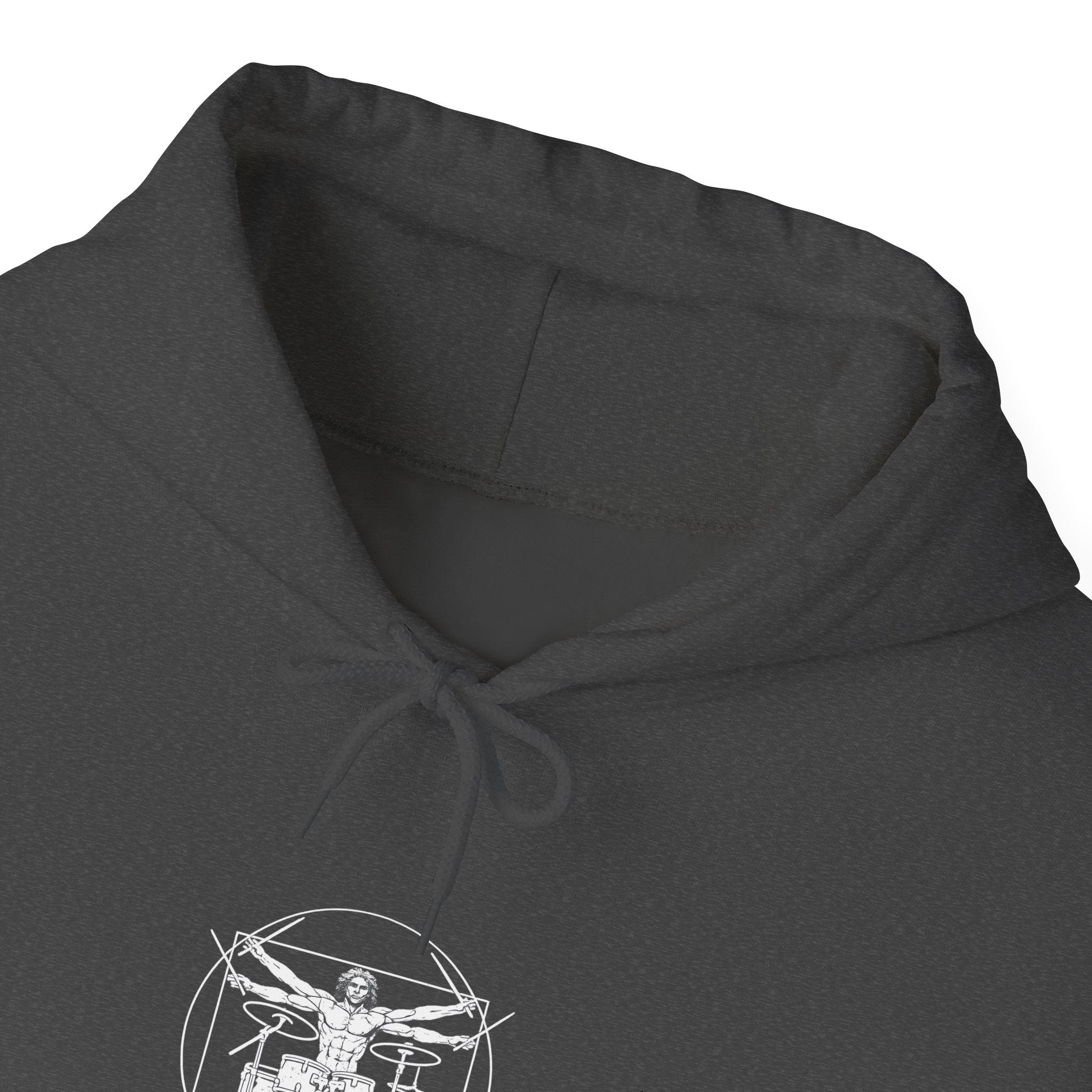 Drummer Vitruvian Hoodie - Drum Kit Graphic Sweatshirt for Drummers
