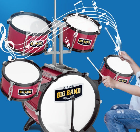 Kids Drum Set – Beginner Percussion Drum Kit with Stool for Early Music Learning