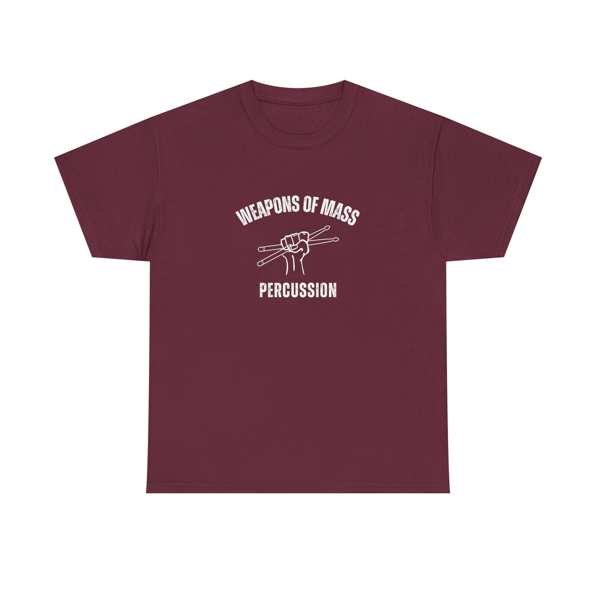 Weapons of Mass Percussion T-Shirt - Drummer Graphic Tee Music Rhythm Shirt