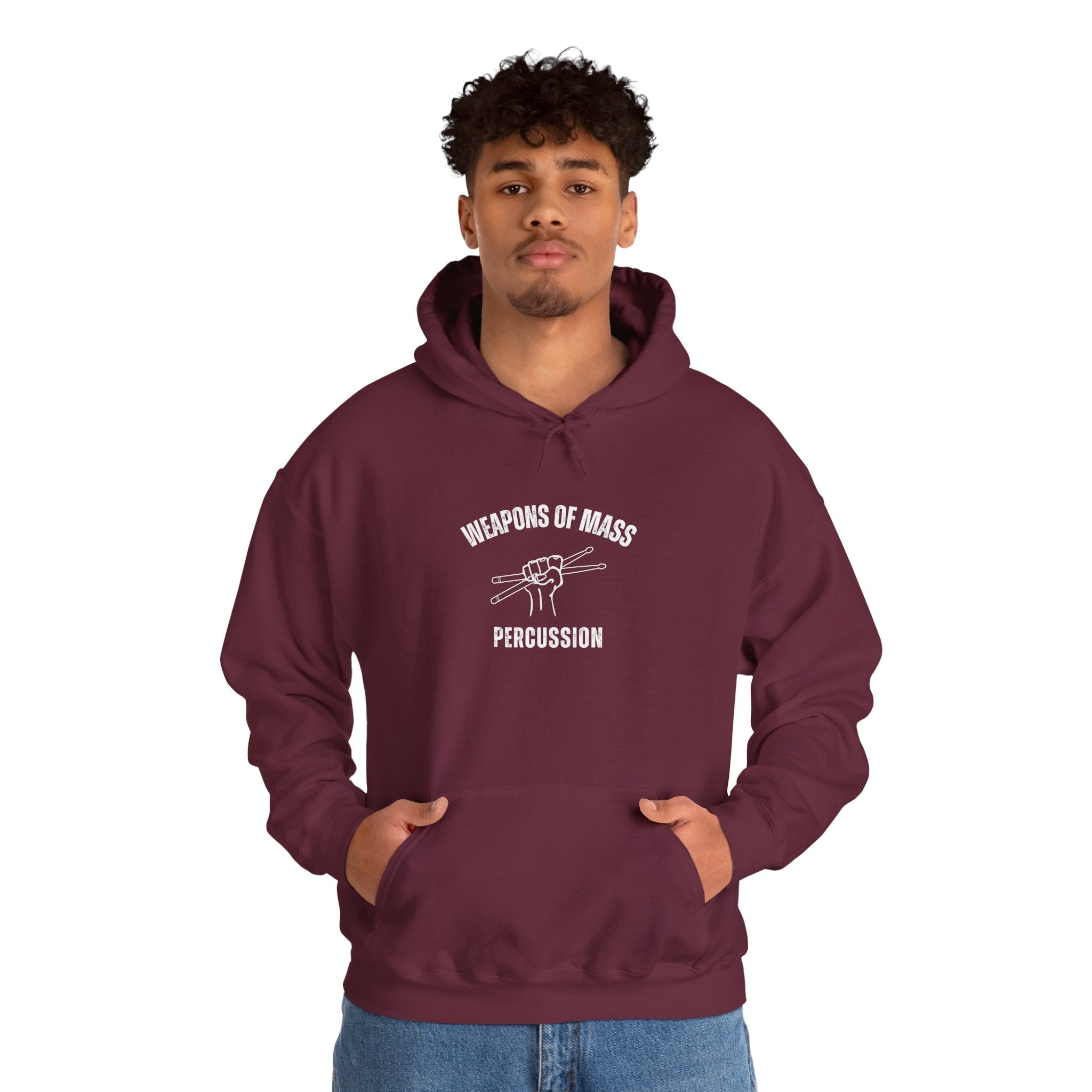 Weapons of Mass Percussion Hoodie - Drummer Sweatshirt Music Rhythm Pullover