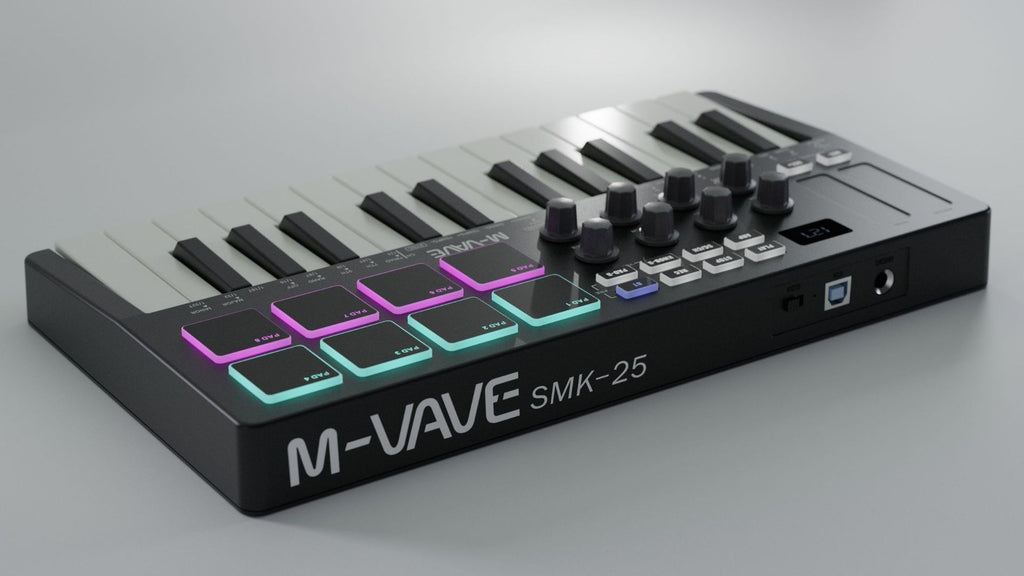 MIDI Pad Controller Keyboard – Portable 25-Key Production Controller