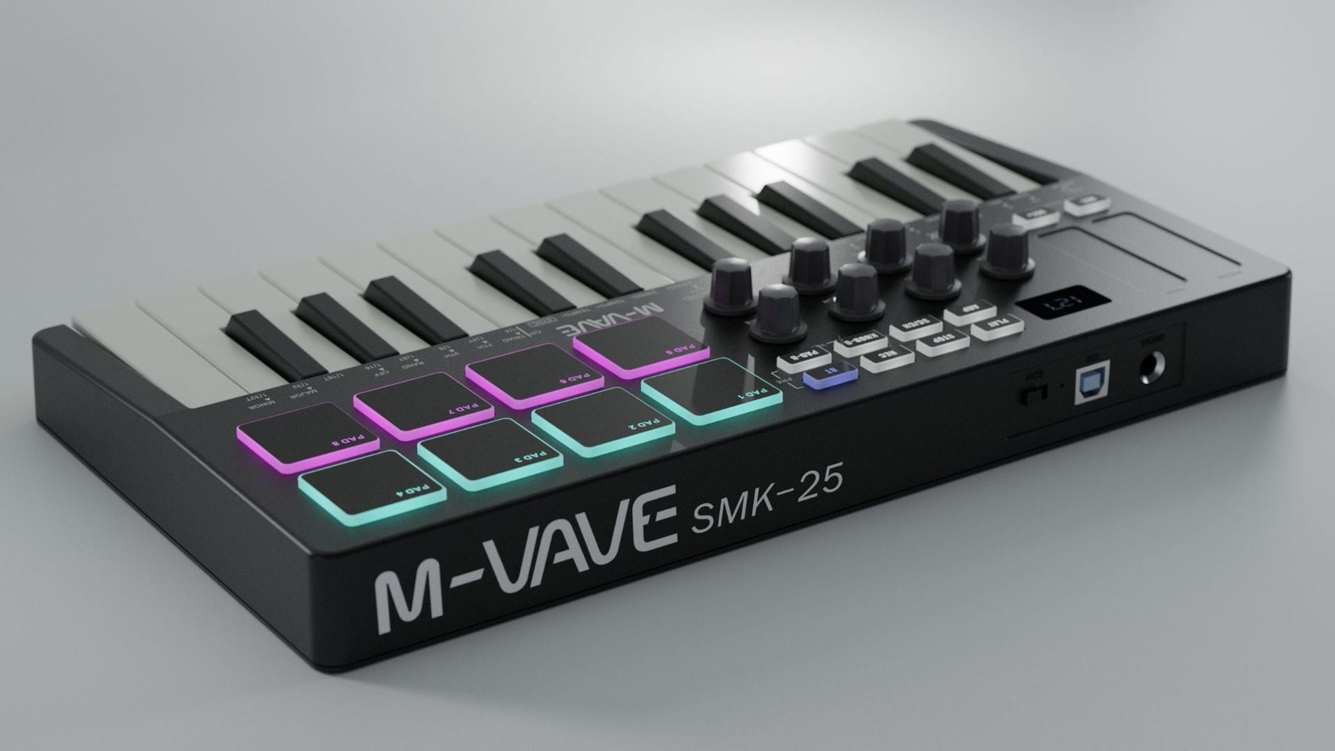 MIDI Pad Controller Keyboard – Portable 25-Key Production Controller