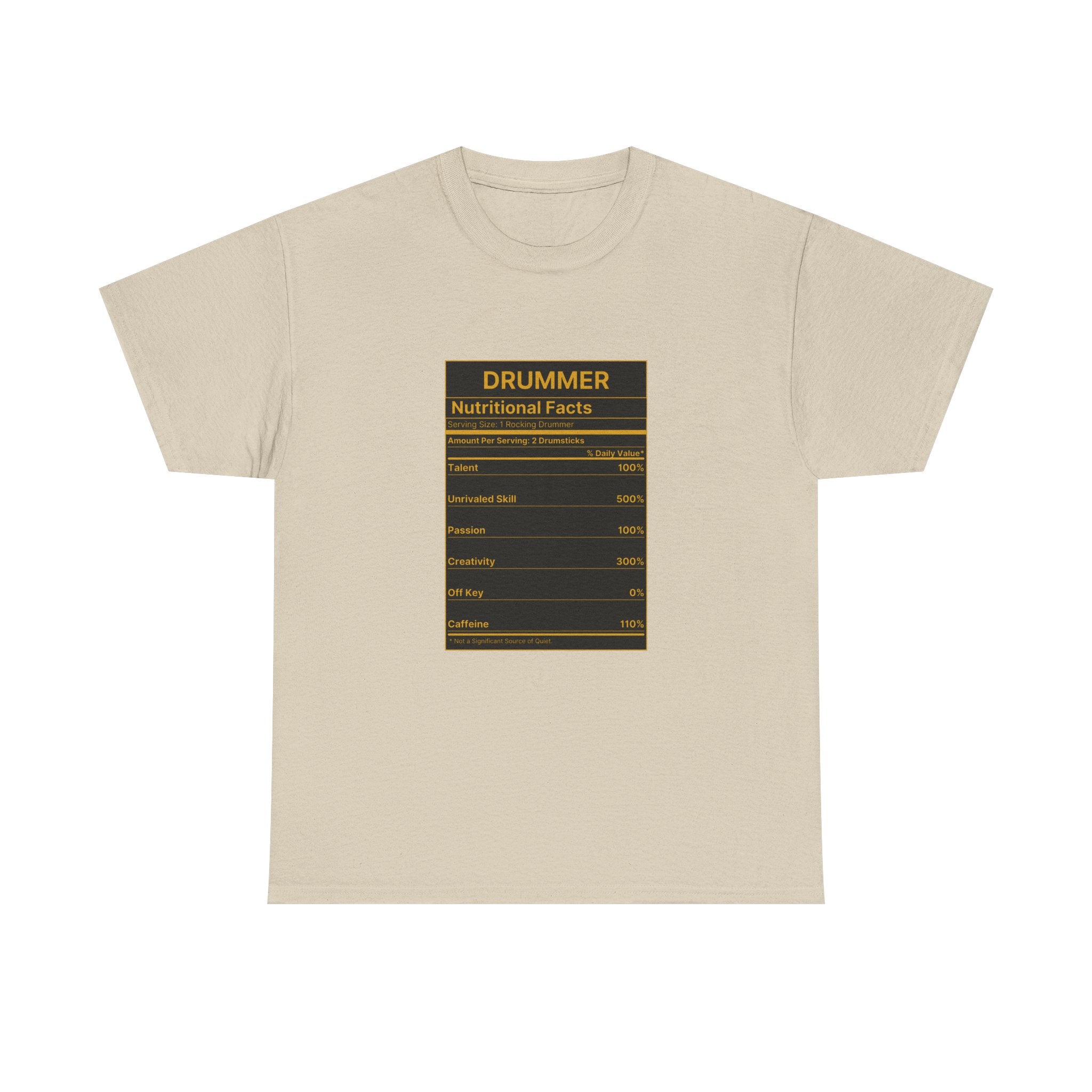 Drummer Nutritional Facts T-Shirt – Drummer Gift Shirt, Percussion Player Tee