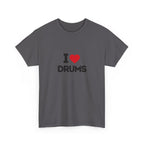 I Heart Drums T-Shirt, Funny Drummer Gift Shirt, Drumming Lover Tee, Gift for Drummer, Percussion Music Shirt, Drum Player Gift Idea