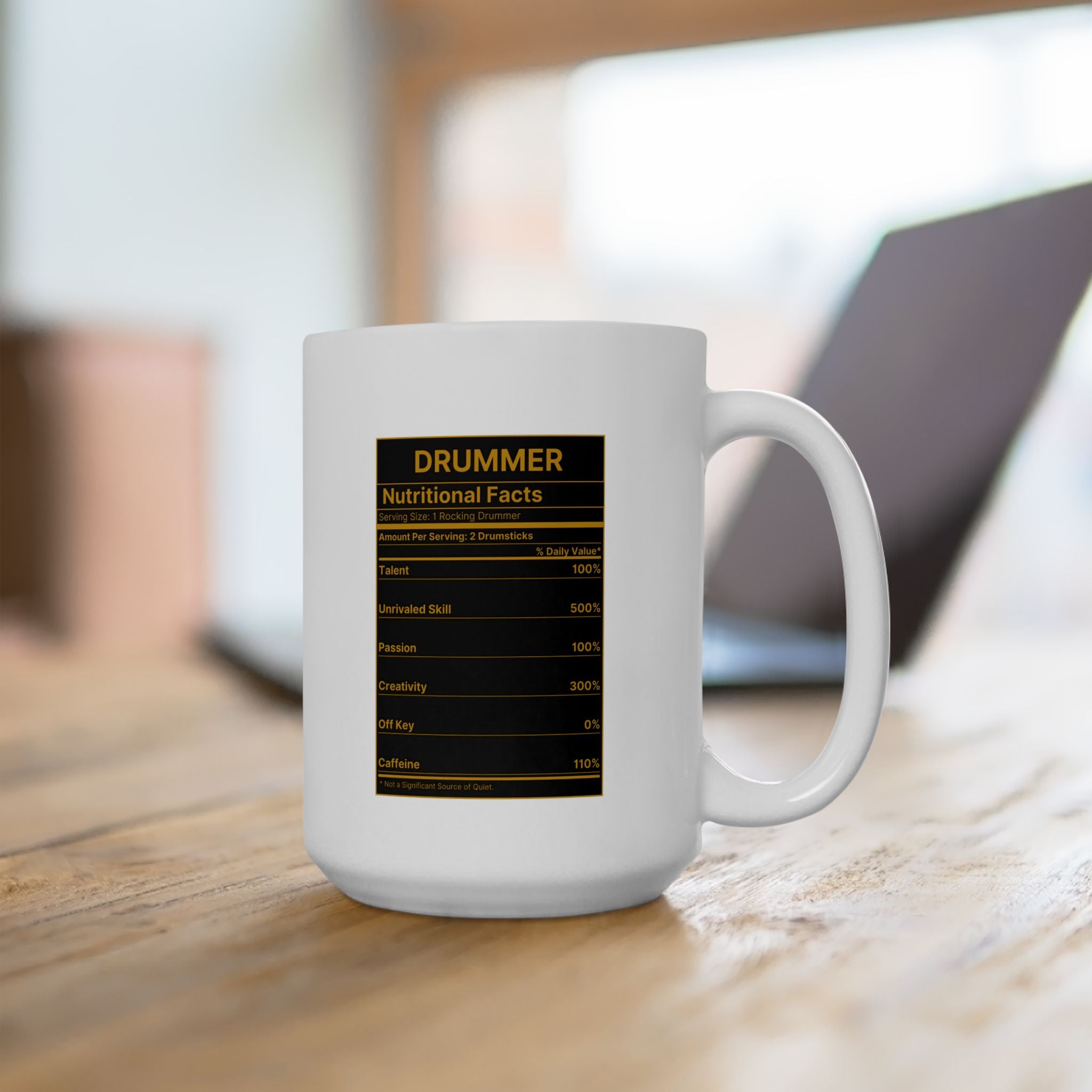 Drummer Nutritional Facts Mug – Drummer Gift Coffee Mug