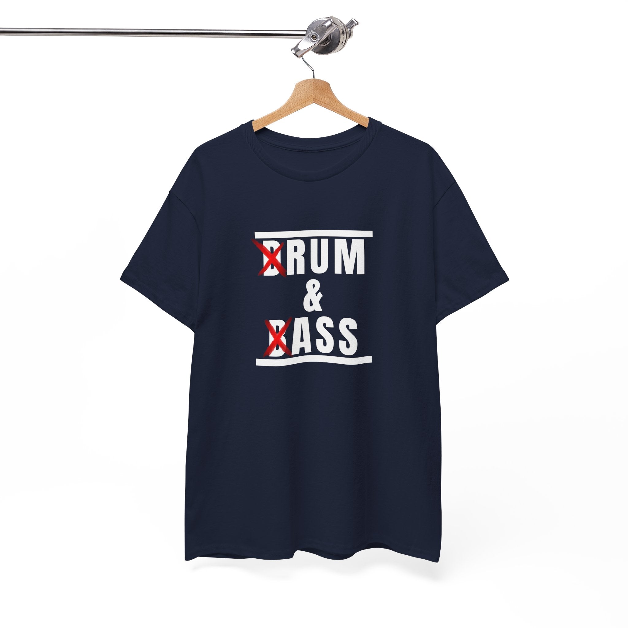 Drum and Bass T-Shirt - Funny Drummer Graphic Tee Rum & Ass Music Shirt