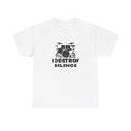 I Destroy Silence T-Shirt - Drummer Graphic Tee Drum Kit Music Shirt