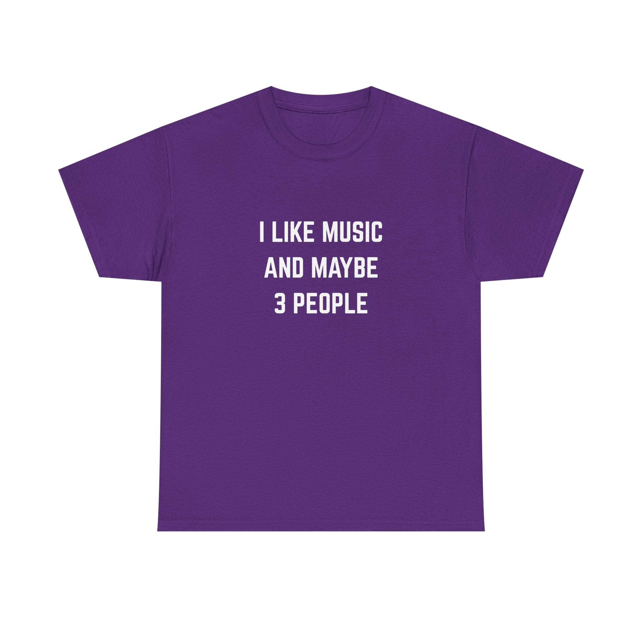 I Like Music And Maybe 3 People T-Shirt - Funny Music Lover Graphic Tee
