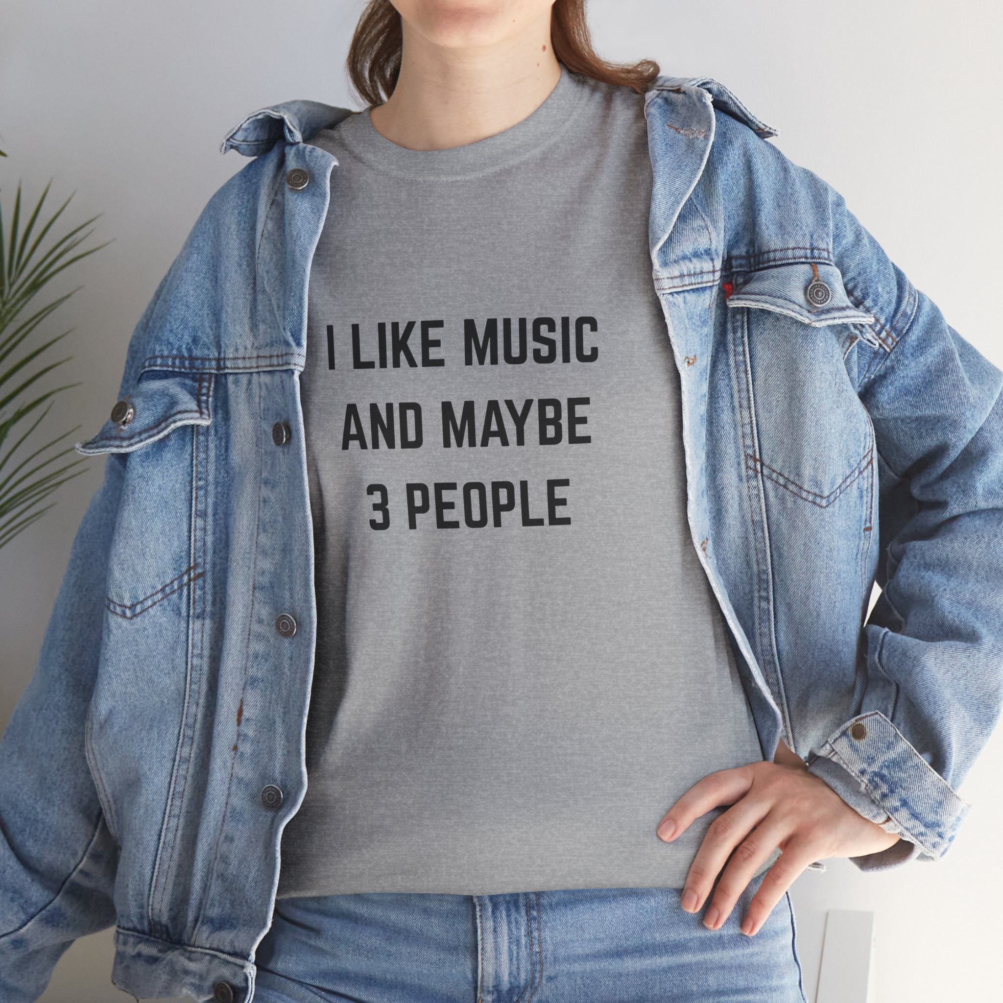I Like Music And Maybe 3 People T-Shirt - Funny Music Lover Graphic Tee