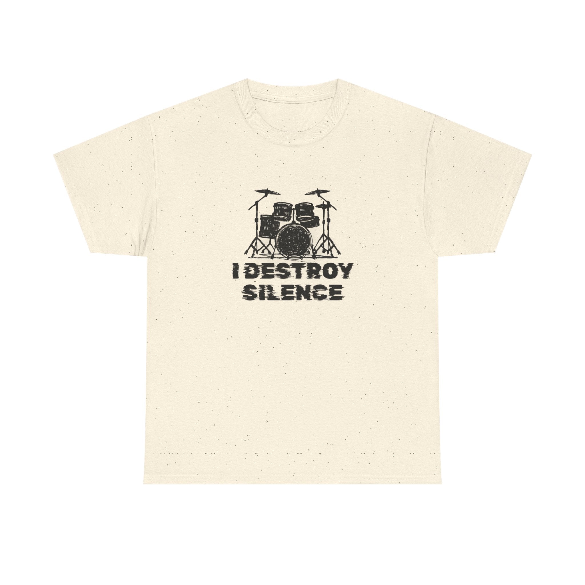 I Destroy Silence T-Shirt - Drummer Graphic Tee Drum Kit Music Shirt