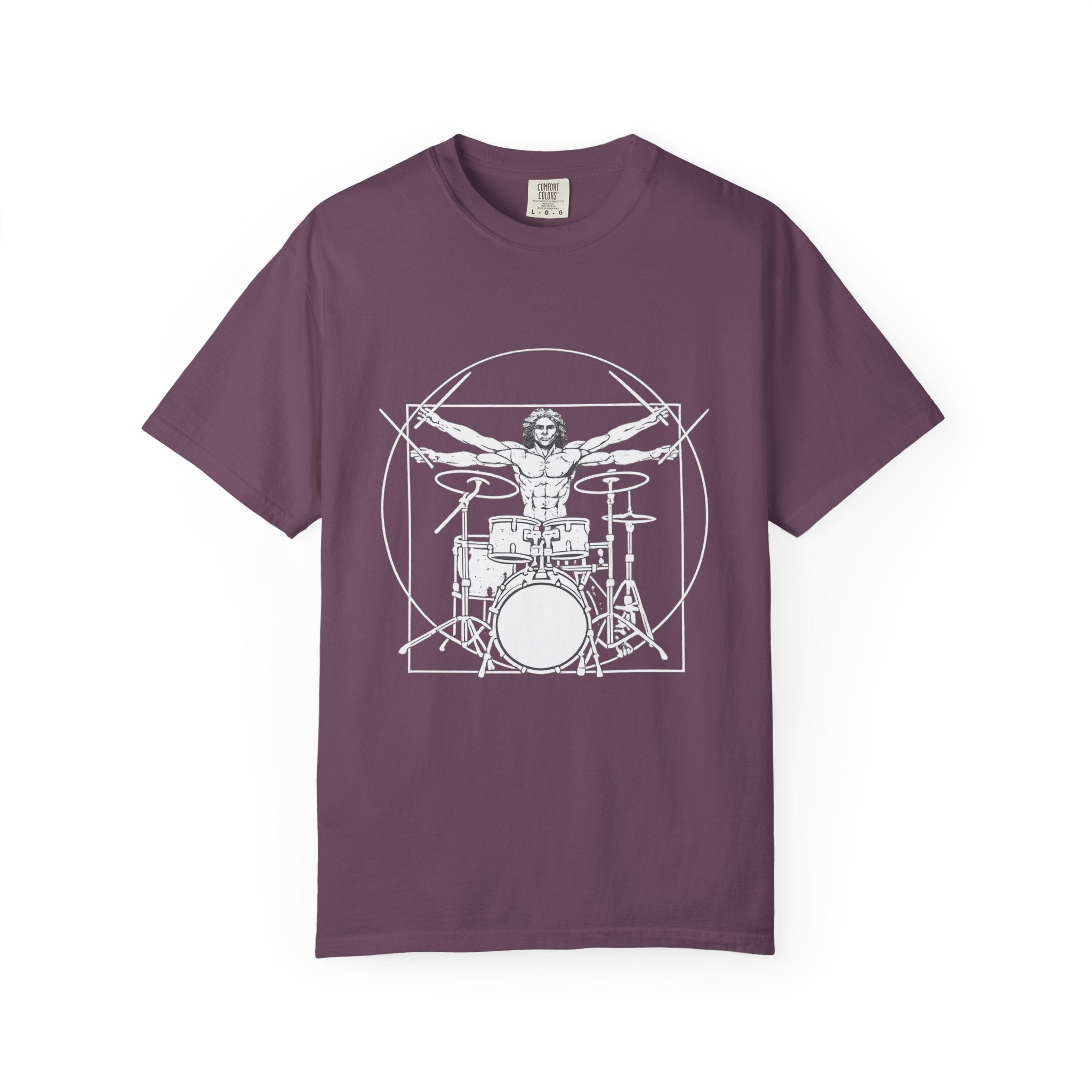 Drummer Vitruvian T-Shirt - Da Vinci Drummer Graphic Tee
