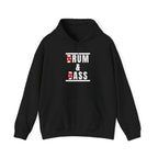 Drum and Bass Hoodie - Funny Drummer Sweatshirt Rum & Ass Music Pullover
