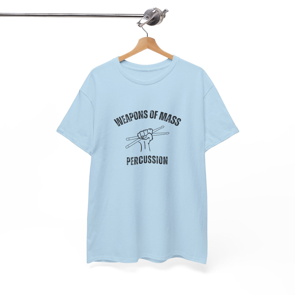 Weapons of Mass Percussion T-Shirt - Drummer Graphic Tee Music Rhythm Shirt