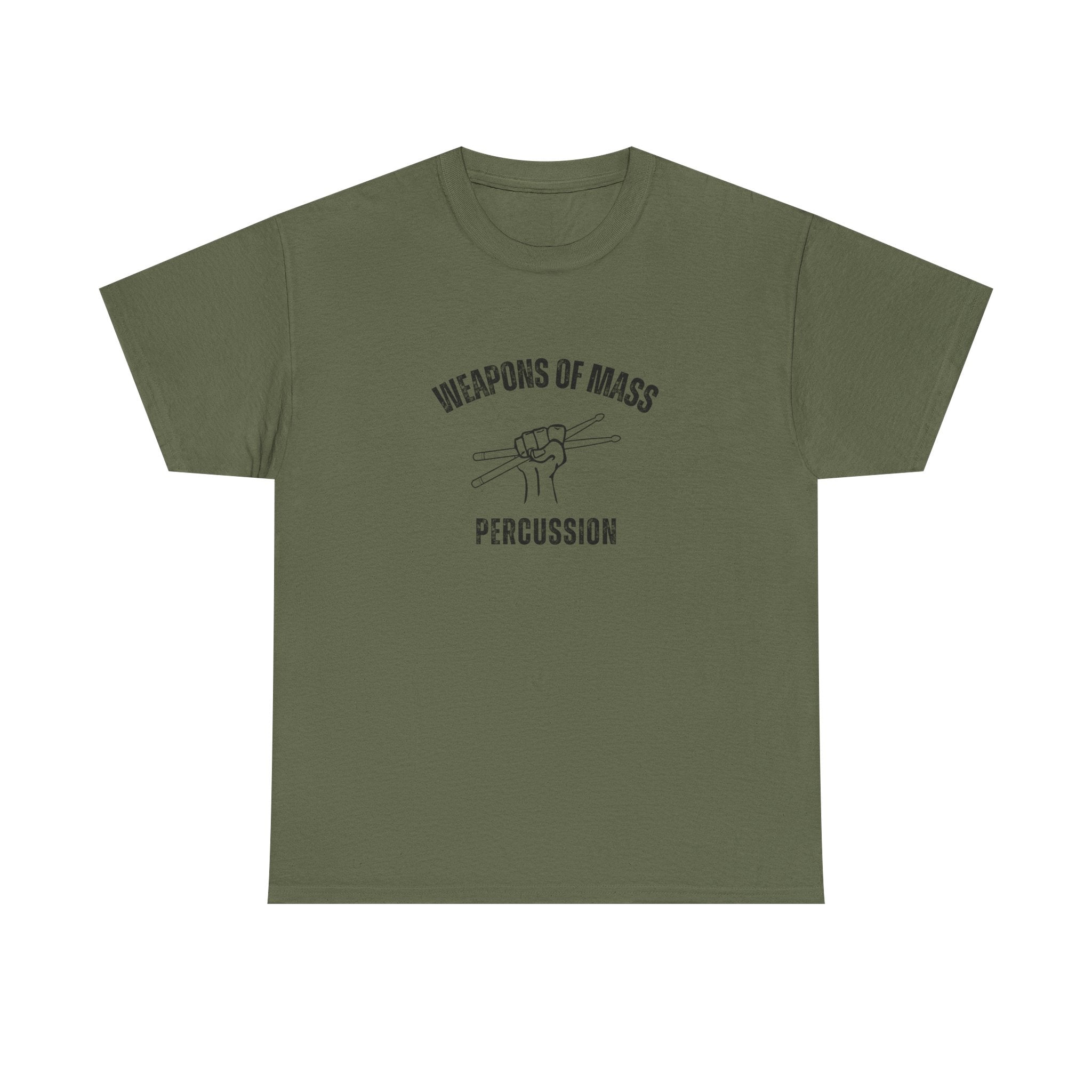 Weapons of Mass Percussion T-Shirt - Drummer Graphic Tee Music Rhythm Shirt