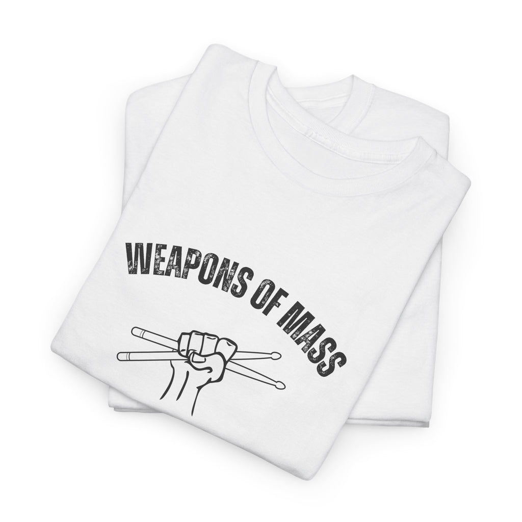 Weapons of Mass Percussion T-Shirt - Drummer Graphic Tee Music Rhythm Shirt