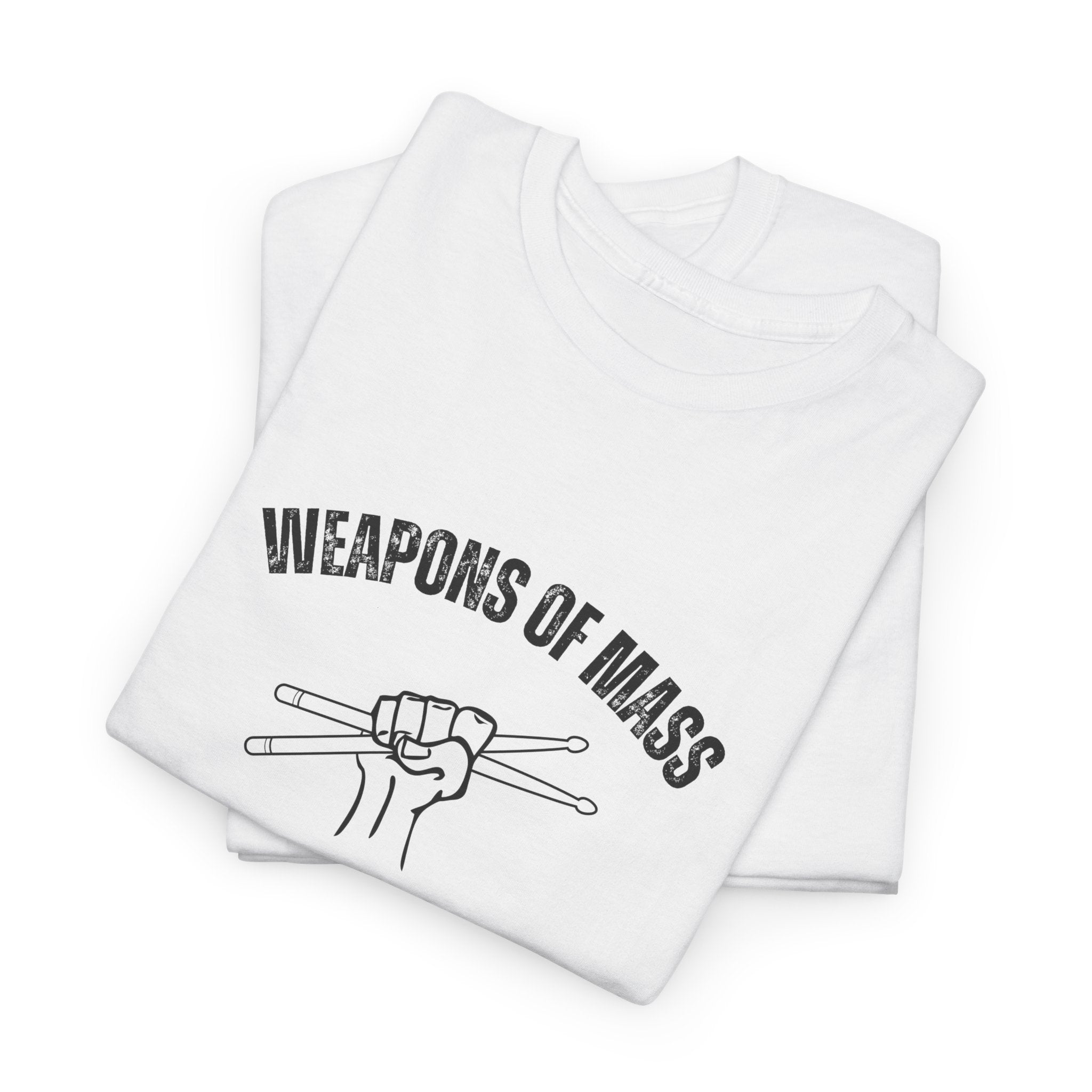 Weapons of Mass Percussion T-Shirt - Drummer Graphic Tee Music Rhythm Shirt