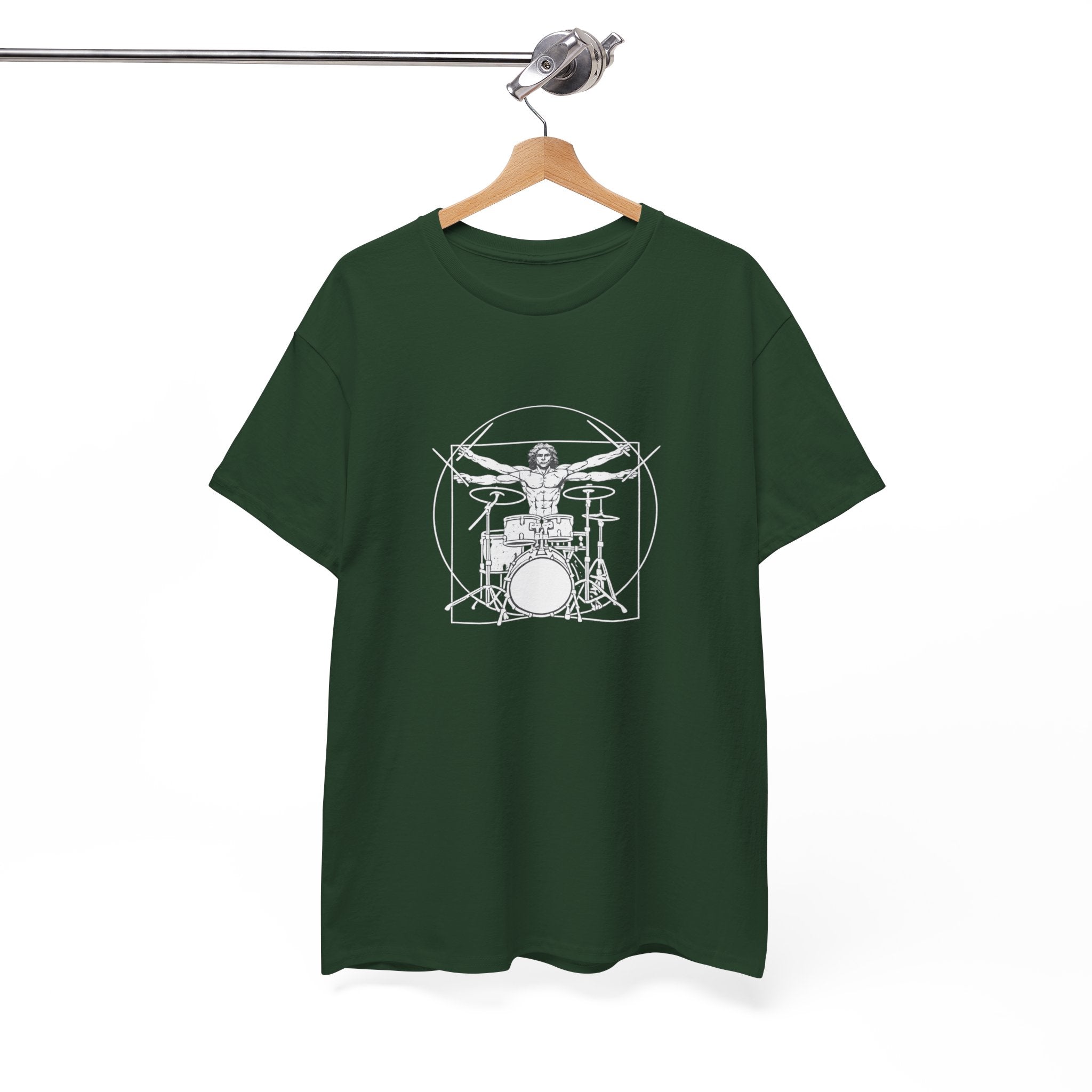Drummer Vitruvian T-shirt - Drum Kit Graphic Tee Musician Shirt
