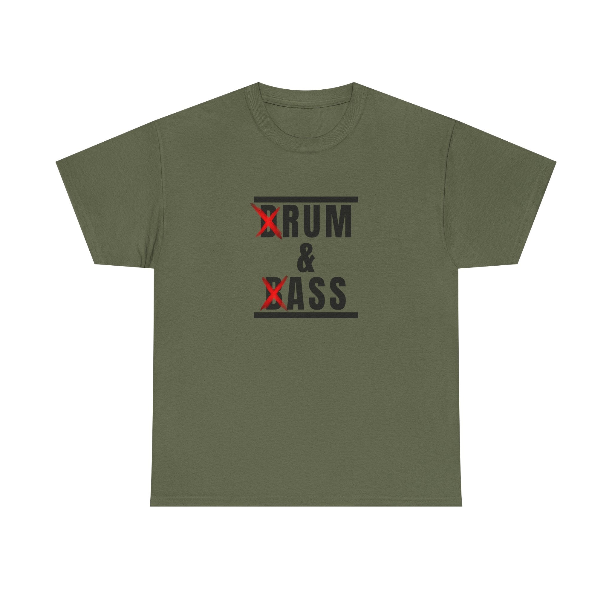 Drum and Bass T-Shirt - Funny Drummer Graphic Tee Rum & Ass Music Shirt