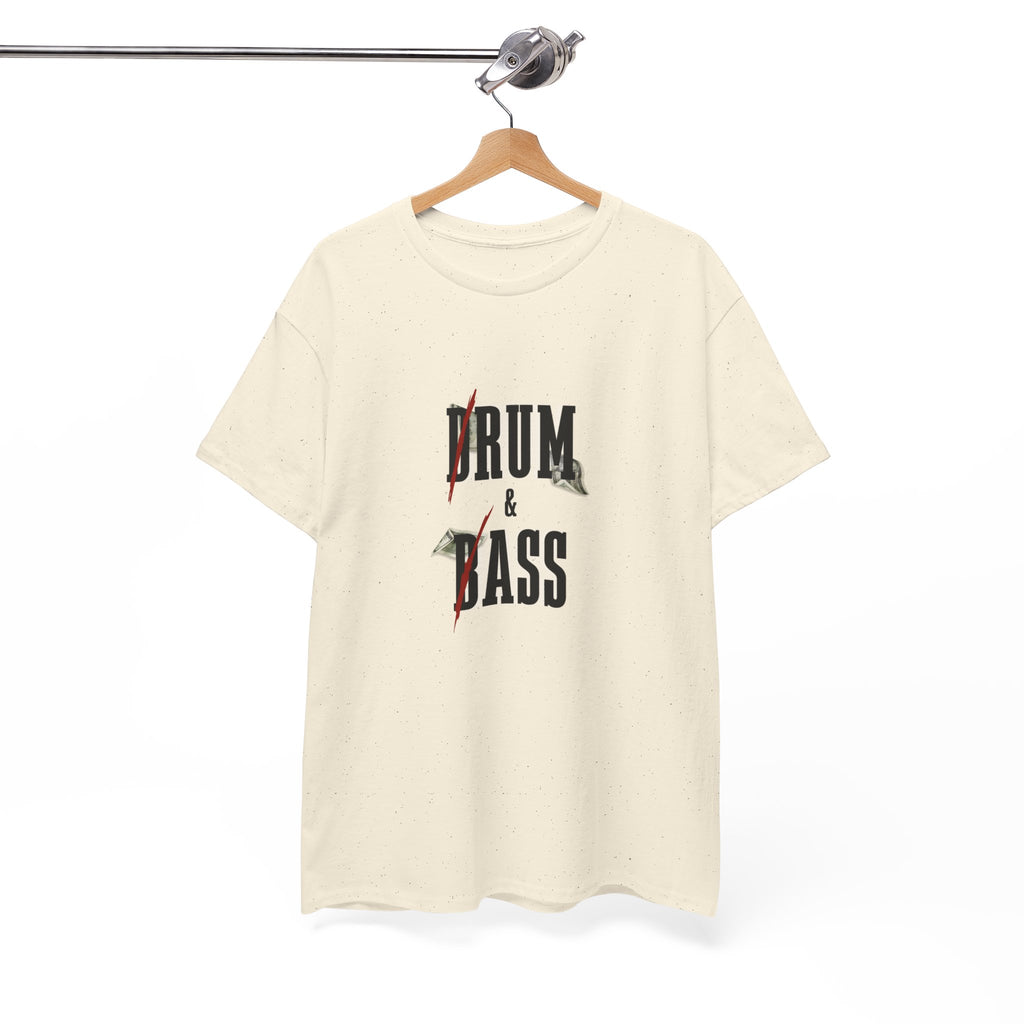 Drum and Bass T-Shirt - Funny Drummer Graphic Tee Rum & Ass Money Music Shirt