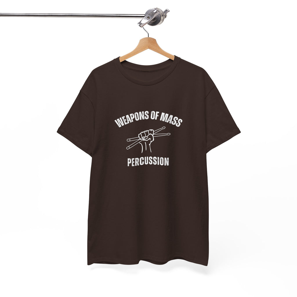 Weapons of Mass Percussion T-Shirt - Drummer Graphic Tee Music Rhythm Shirt