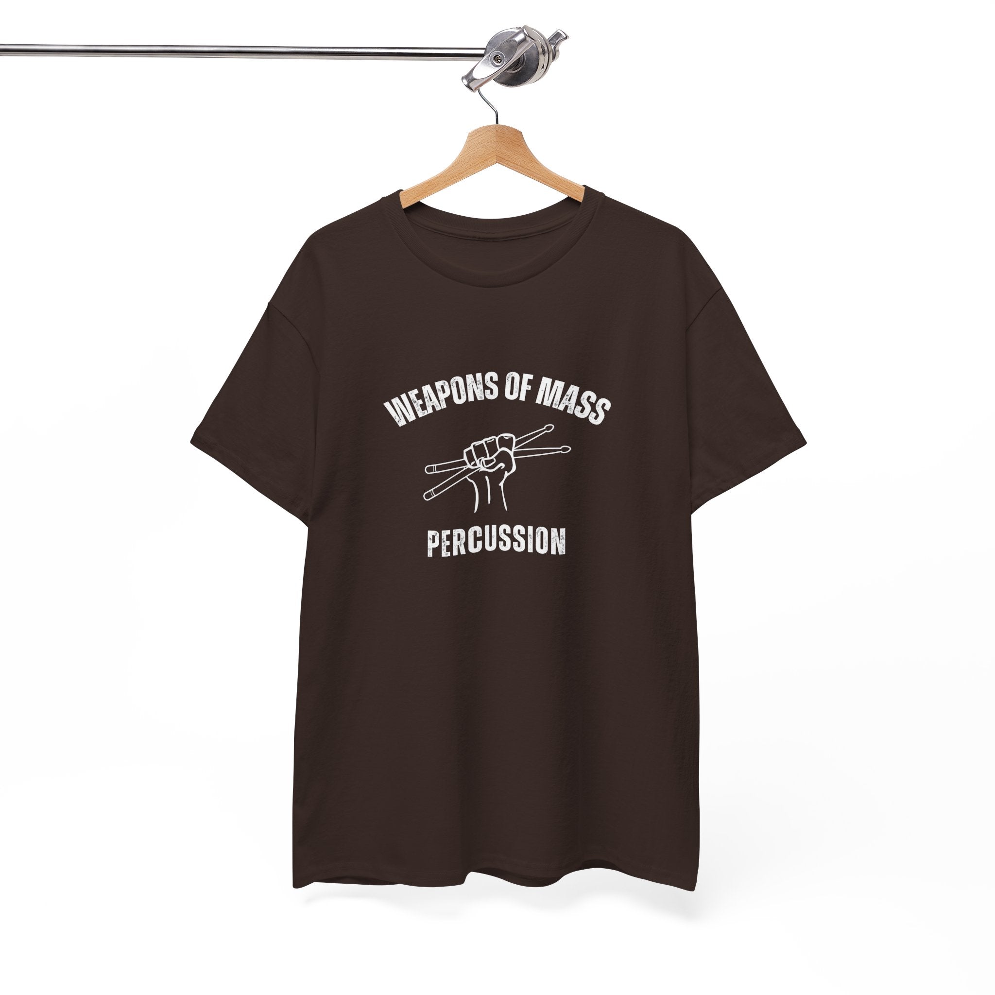 Weapons of Mass Percussion T-Shirt - Drummer Graphic Tee Music Rhythm Shirt