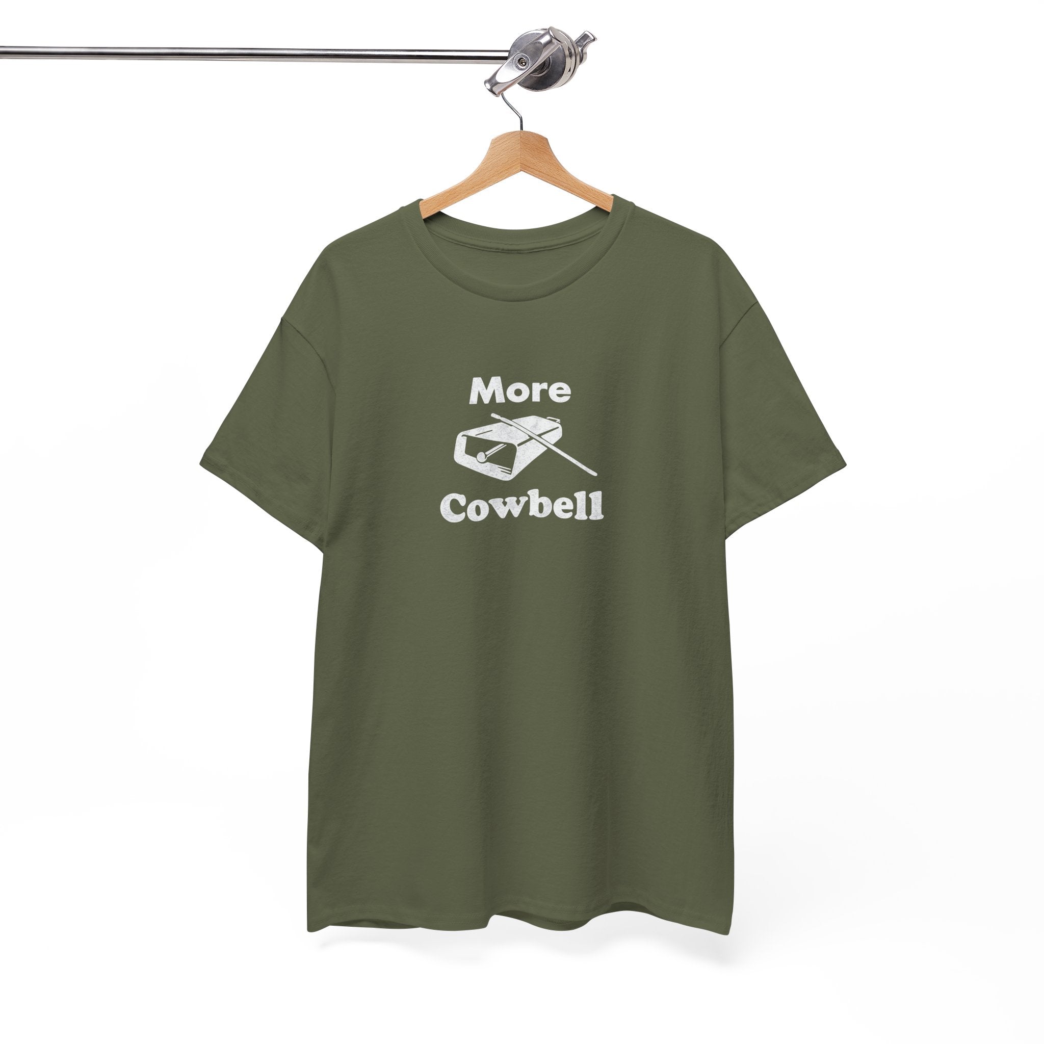 More Cowbell T-Shirt - Funny Drummer Graphic Tee Music Shirt