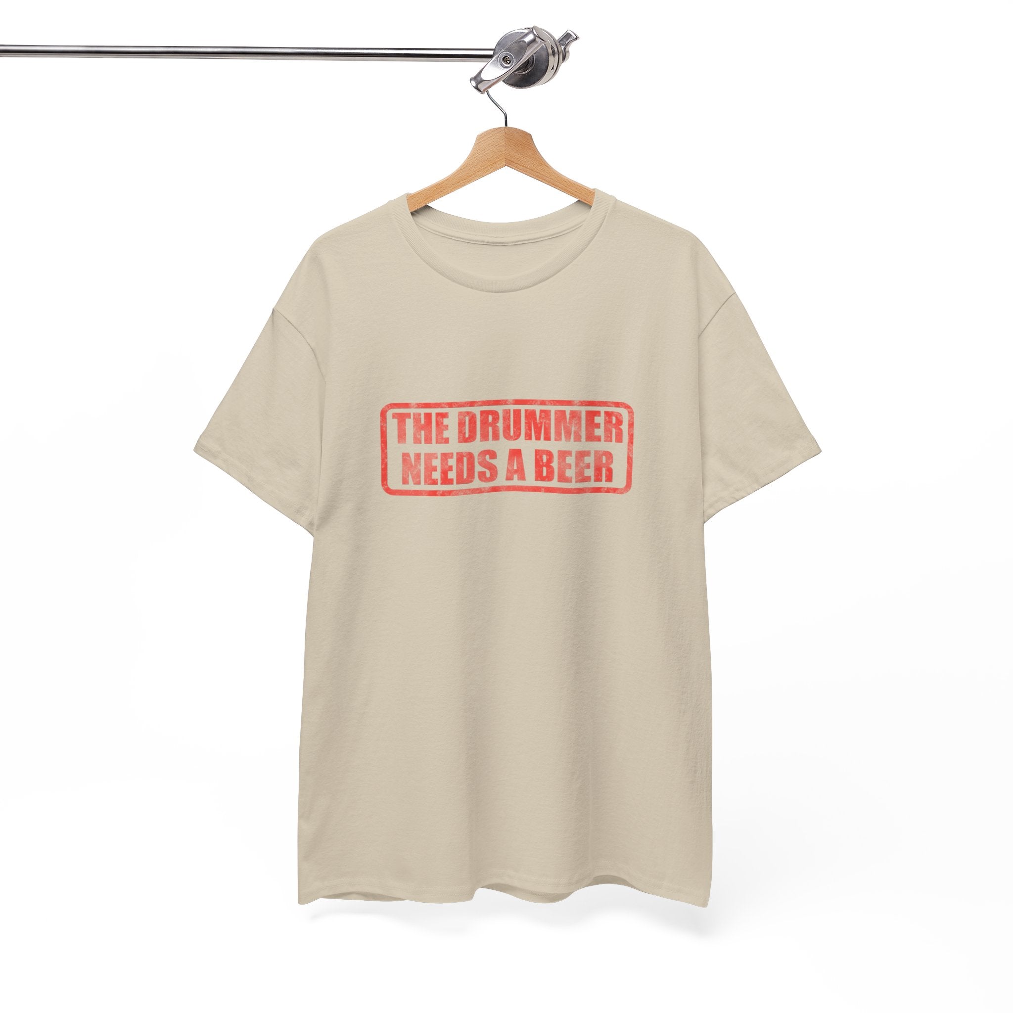 The Drummer Needs A Beer T-Shirt - Funny Musician Tee for Drum Players & Band Gifts