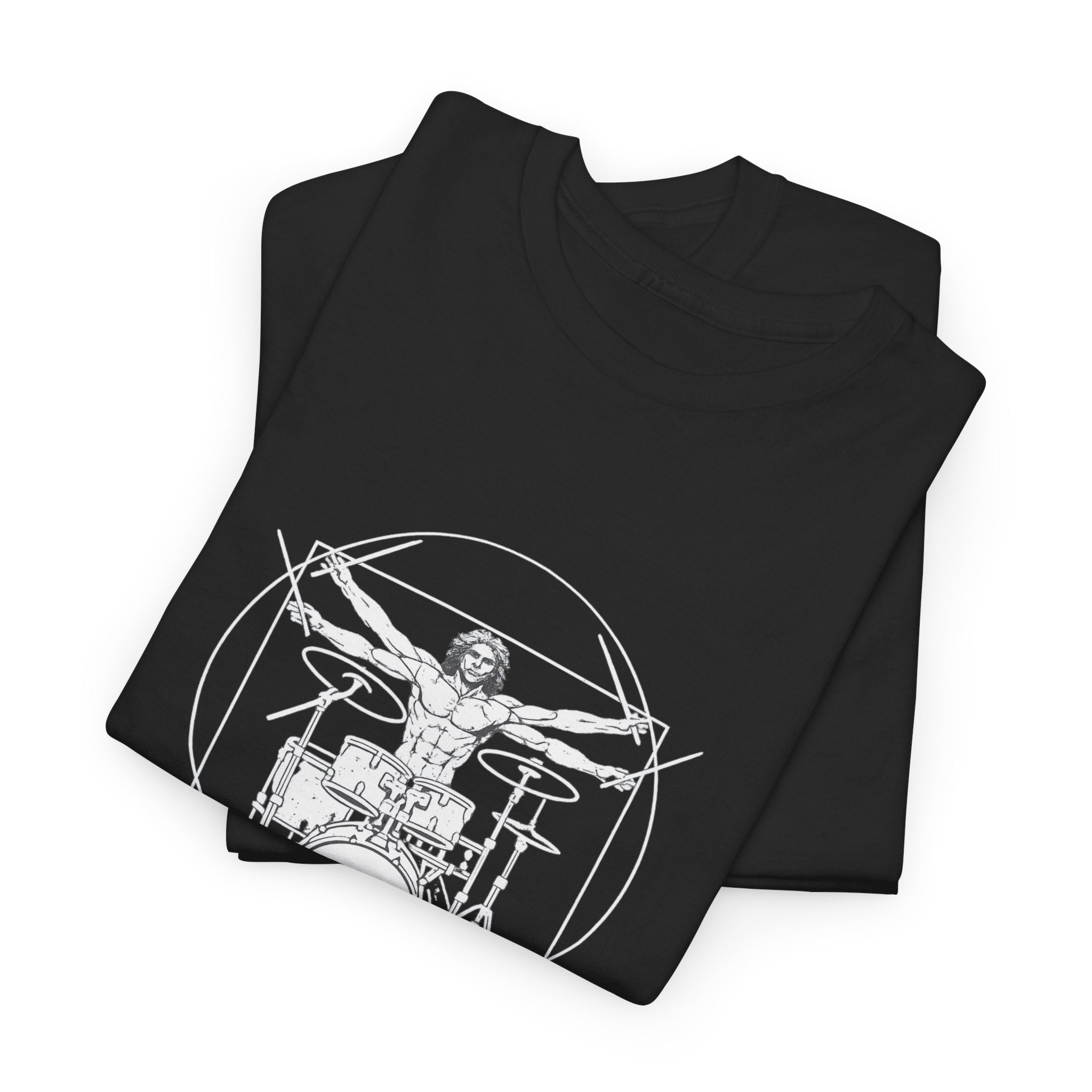 Drummer Vitruvian T-shirt - Drum Kit Graphic Tee Musician Shirt