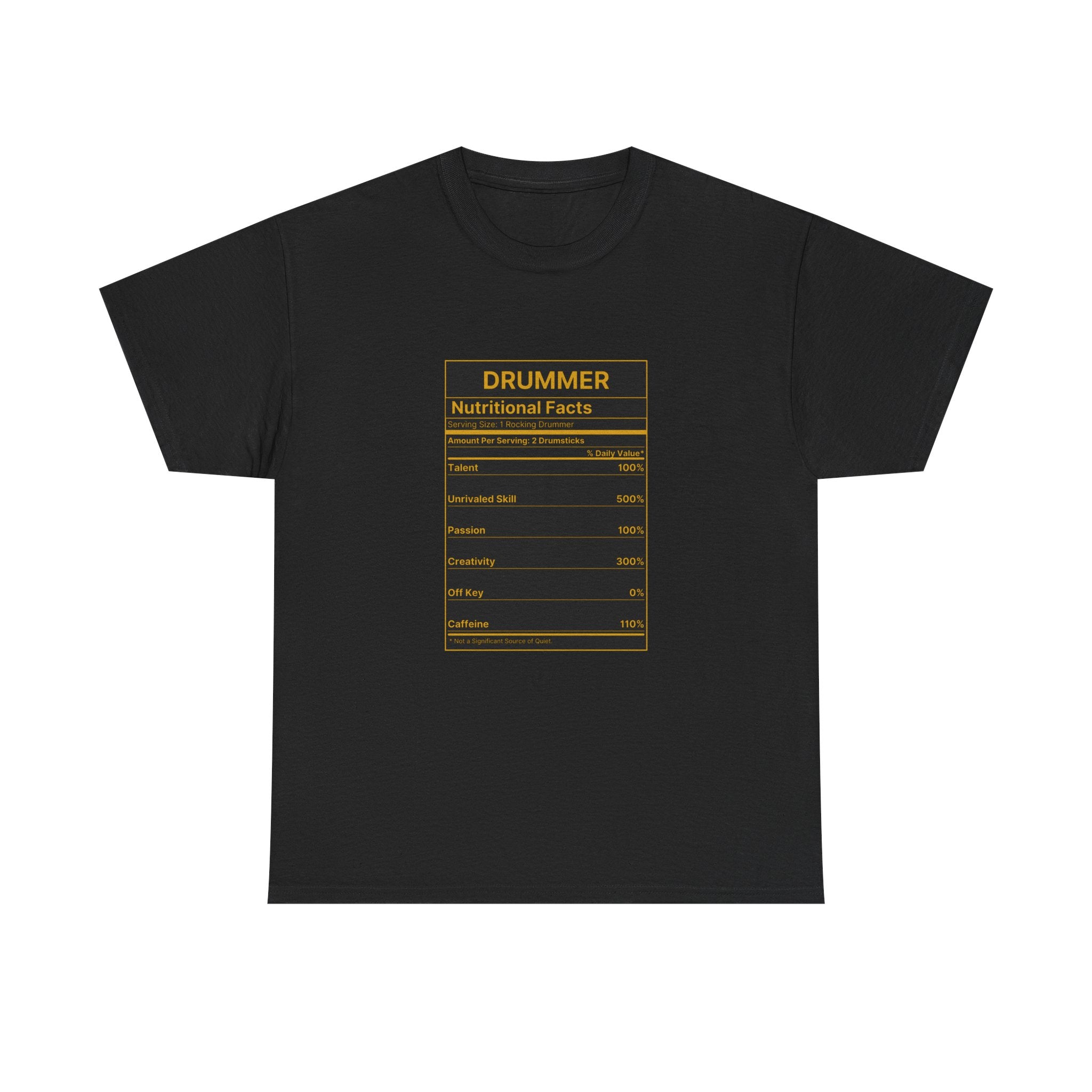Drummer Nutritional Facts T-Shirt – Drummer Gift Shirt, Percussion Player Tee