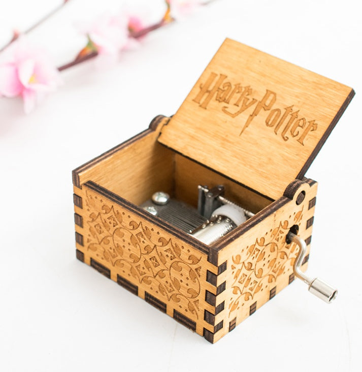 Wooden Hand Crank Music Box – Portable Melody Box