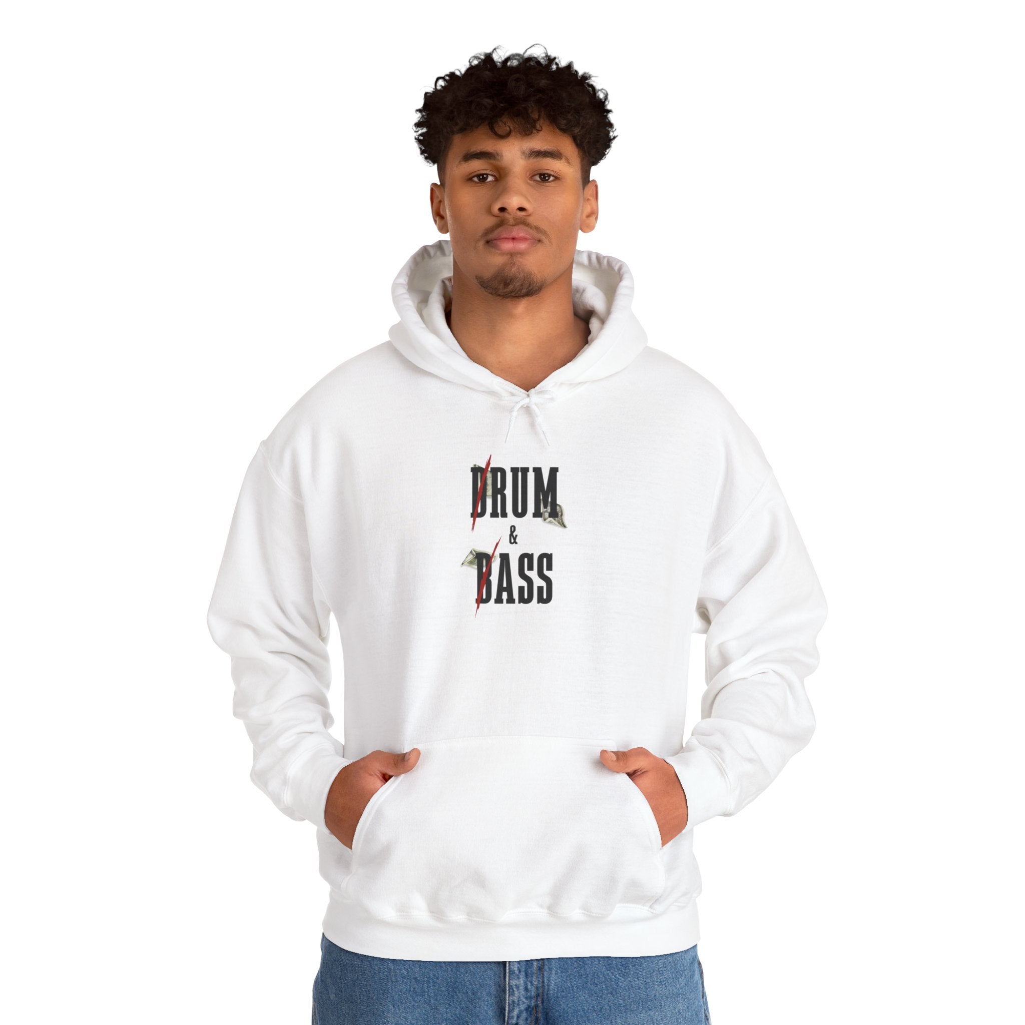 Drum and Bass Hoodie - Funny Drummer Sweatshirt Rum & Ass Money Music Pullover