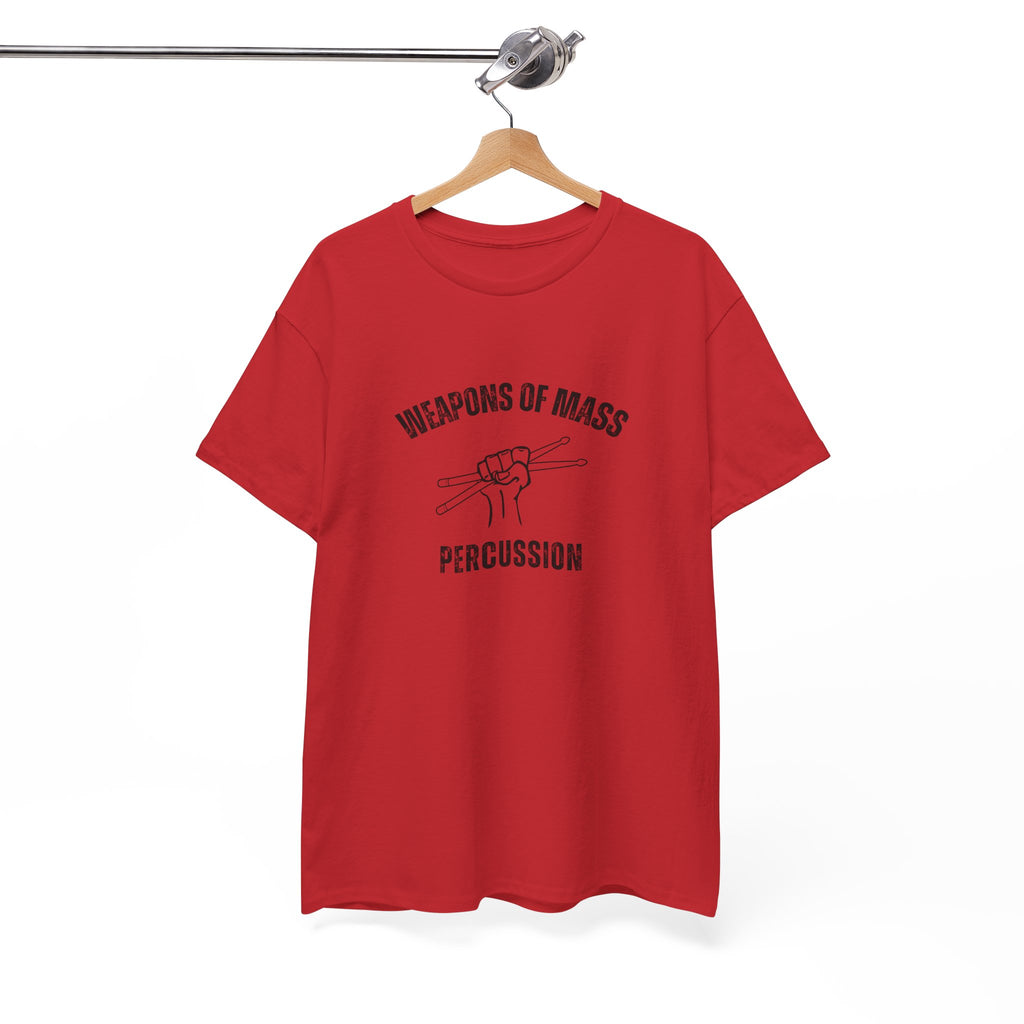 Weapons of Mass Percussion T-Shirt - Drummer Graphic Tee Music Rhythm Shirt